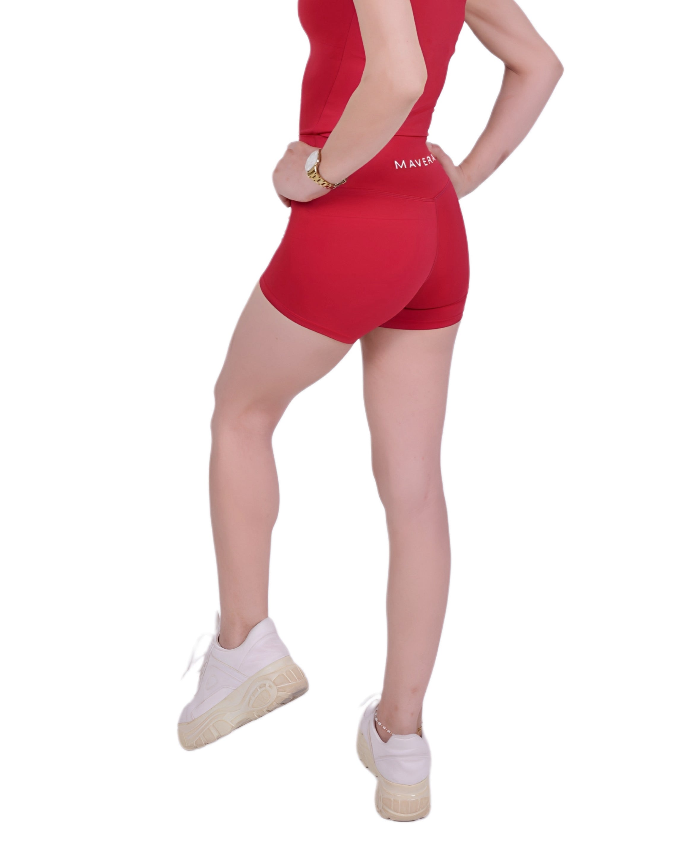 Second Skin Red Short – Soft, Sculpting & Sweat-Wicking Fit for Bold Athleisure & Everyday Movement