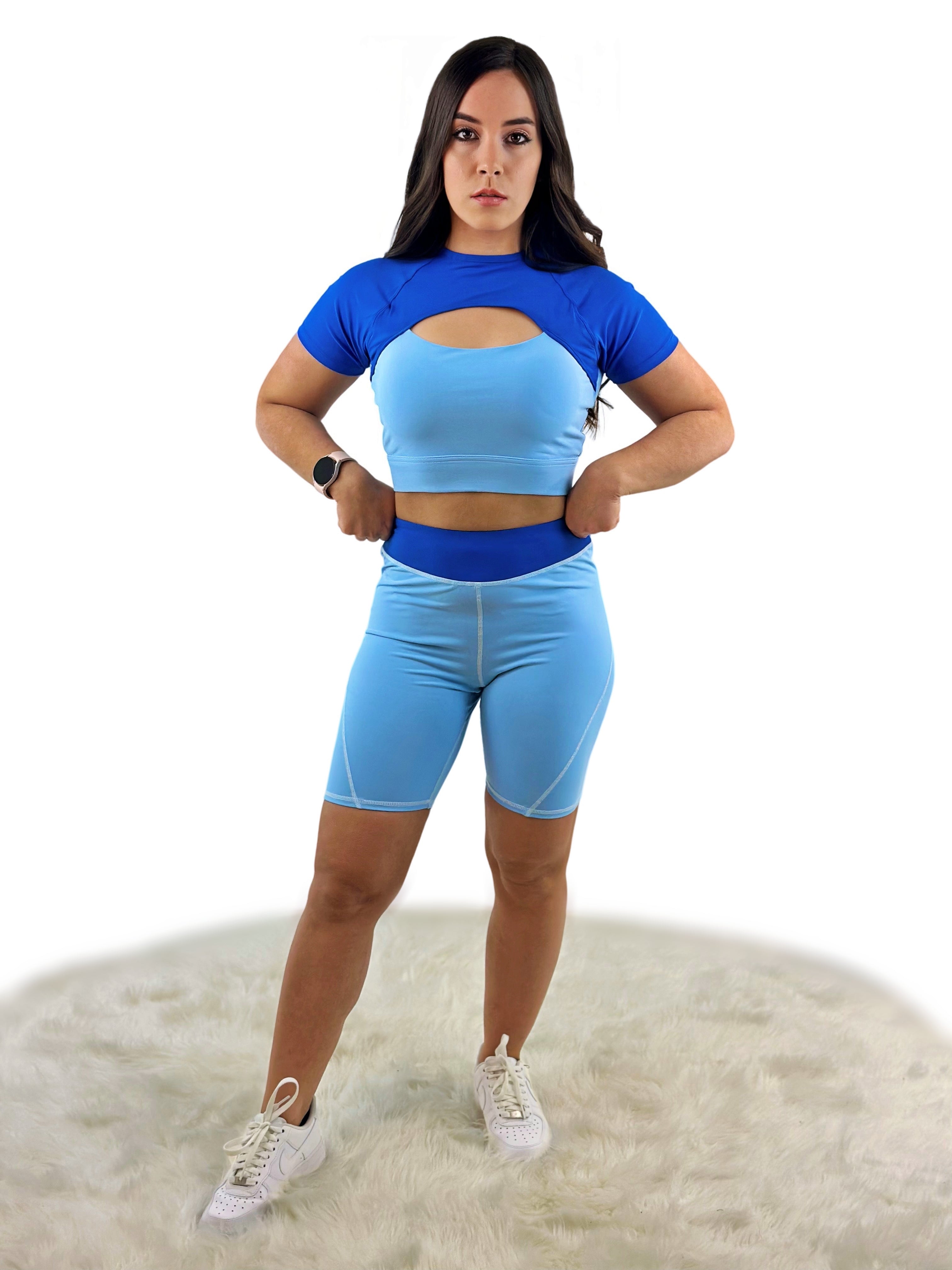 Rara Avis Activewear Top – Blue | Seamless, Sculpting & Breathable for Yoga, Fitness & All-Day Athleisure