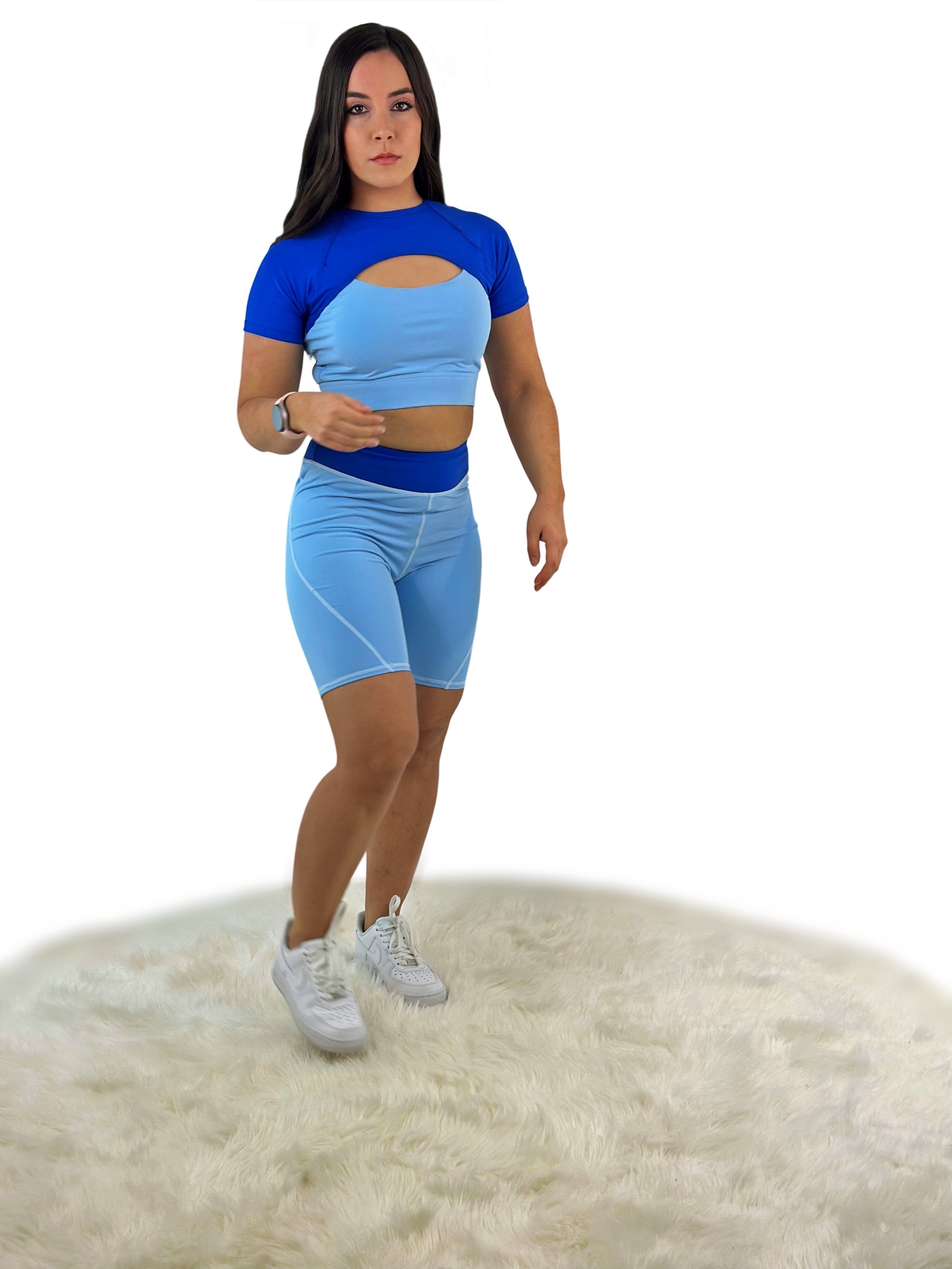 Rara Avis Activewear Top – Blue | Seamless, Sculpting & Breathable for Yoga, Fitness & All-Day Athleisure
