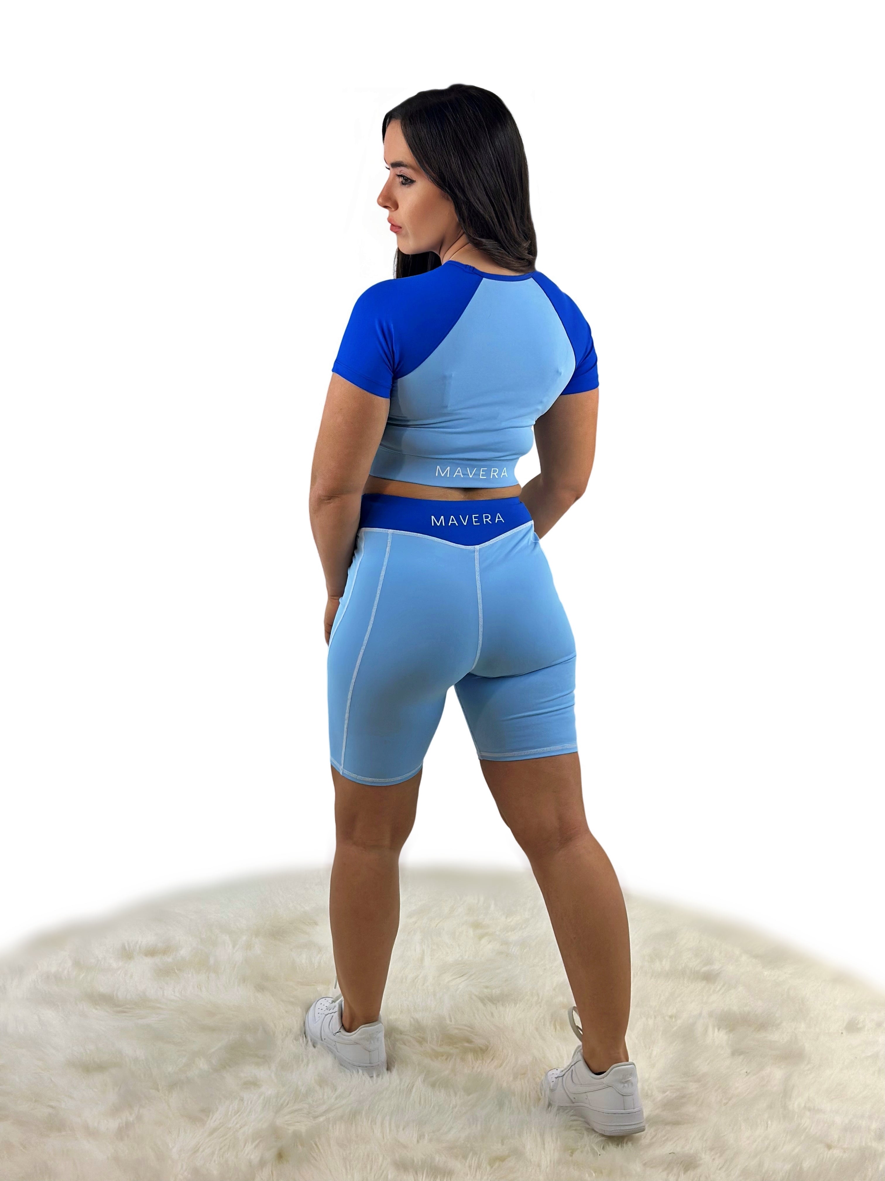 Rara Avis Activewear Top – Blue | Seamless, Sculpting & Breathable for Yoga, Fitness & All-Day Athleisure