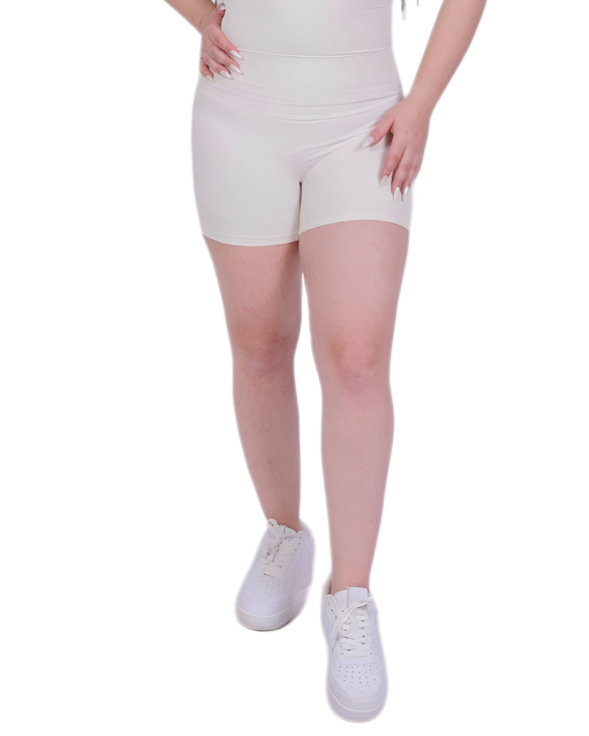 Second Skin Ivory Short – Soft, Sculpting & Sweat-Wicking Fit for Bold Athleisure & Everyday Movement