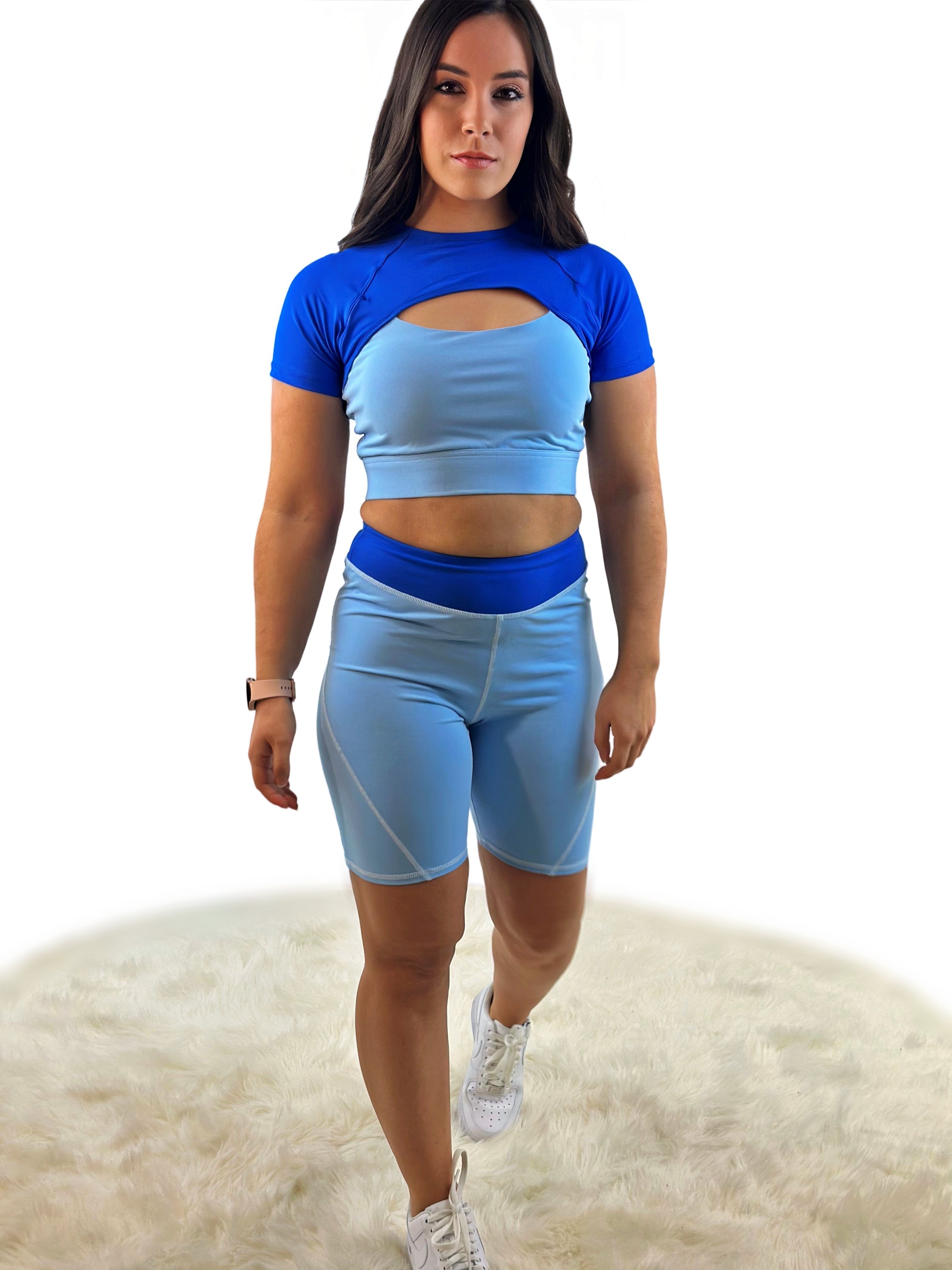 Rara Avis Activewear Top – Blue | Seamless, Sculpting & Breathable for Yoga, Fitness & All-Day Athleisure