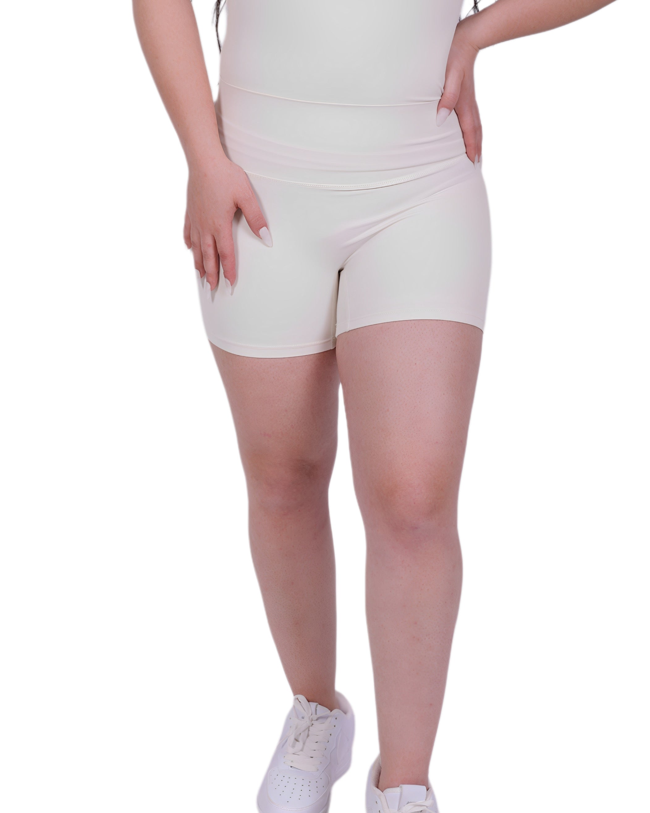 Second Skin Ivory Short – Soft, Sculpting & Sweat-Wicking Fit for Bold Athleisure & Everyday Movement