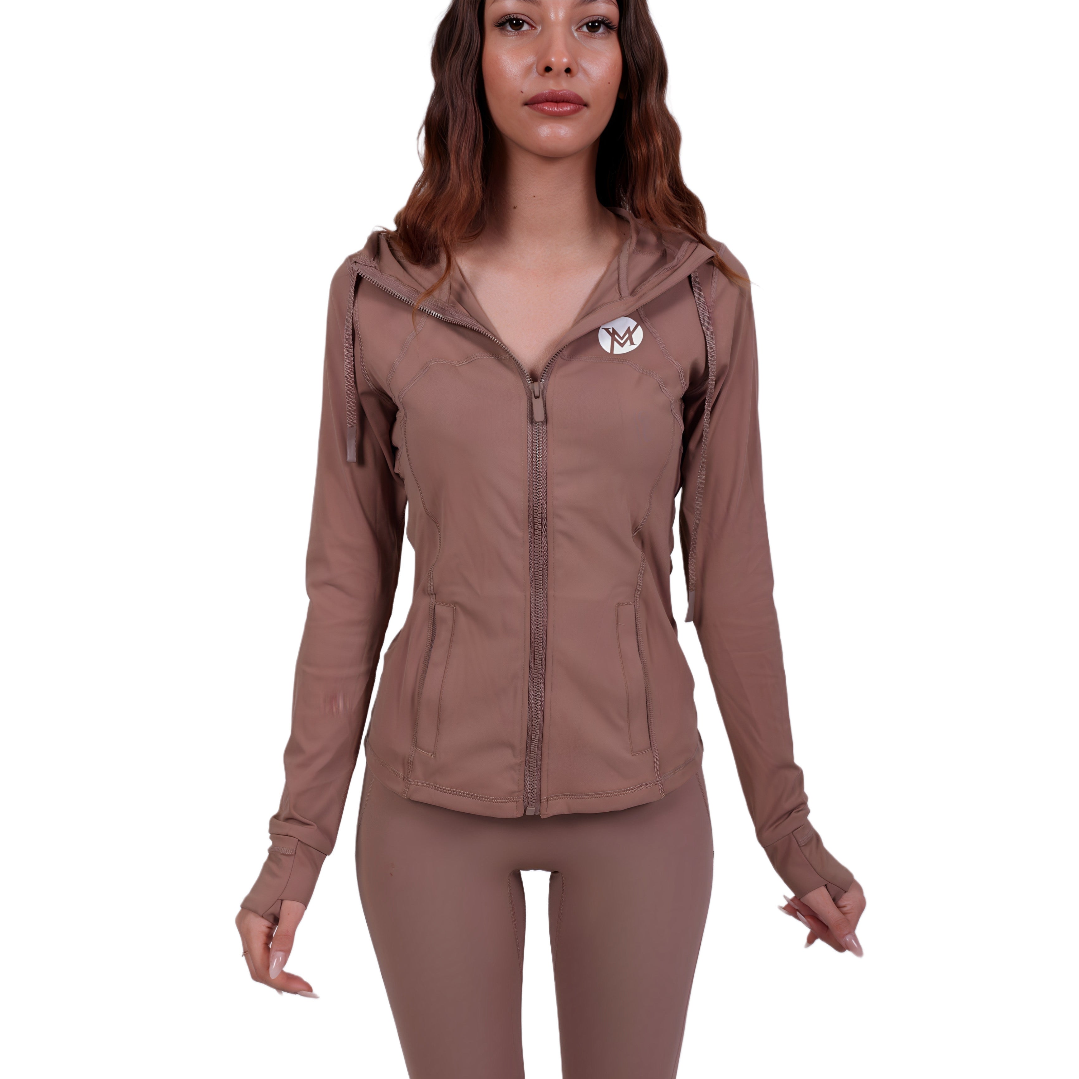 Sharp Fit Brown Jacket Activewear – Zip Hoodie | Luxe Athleisure for Yoga, Gym & Everyday Style