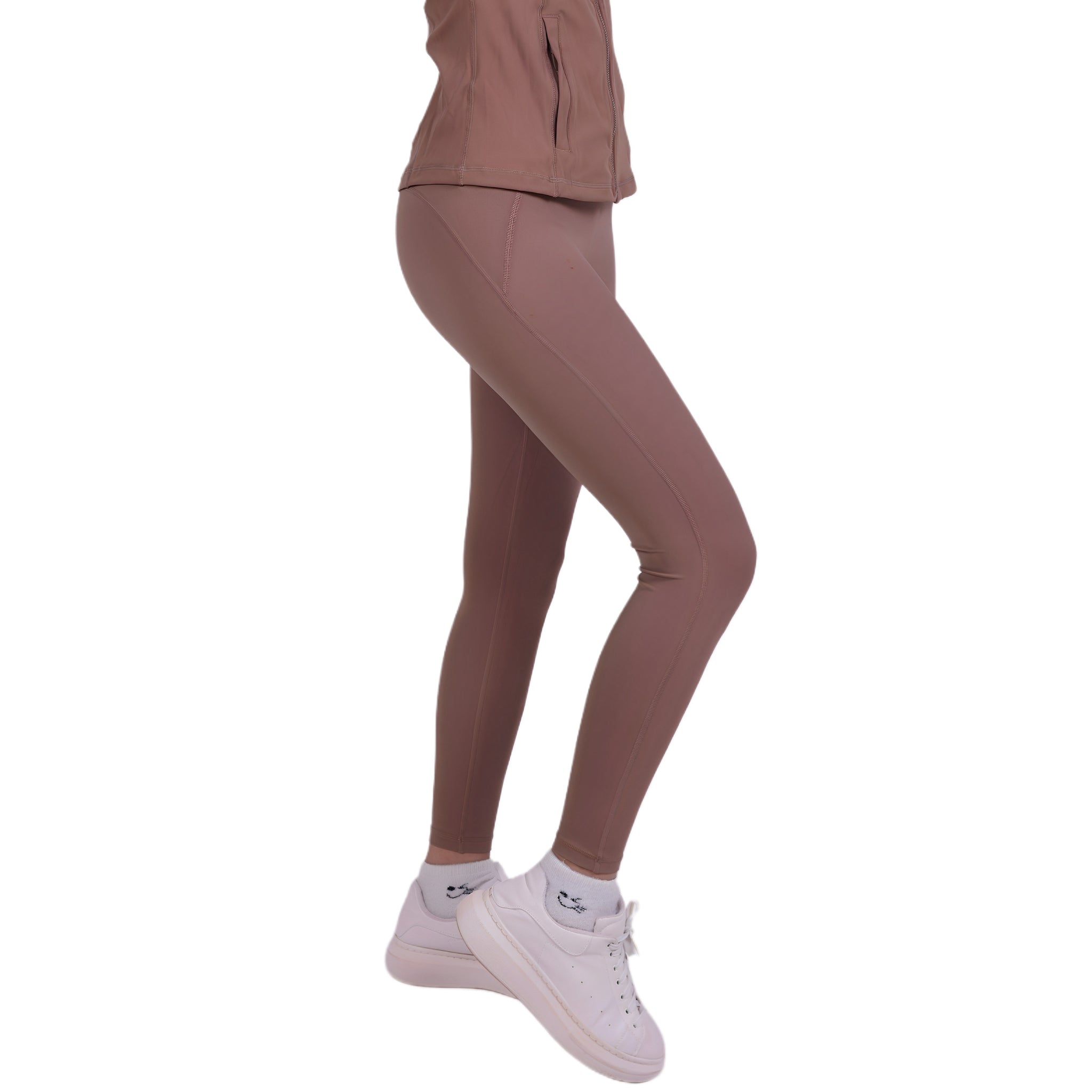 Sharp Fit Brown Leggings Activewear | Luxe Athleisure for Yoga, Gym & Everyday Style