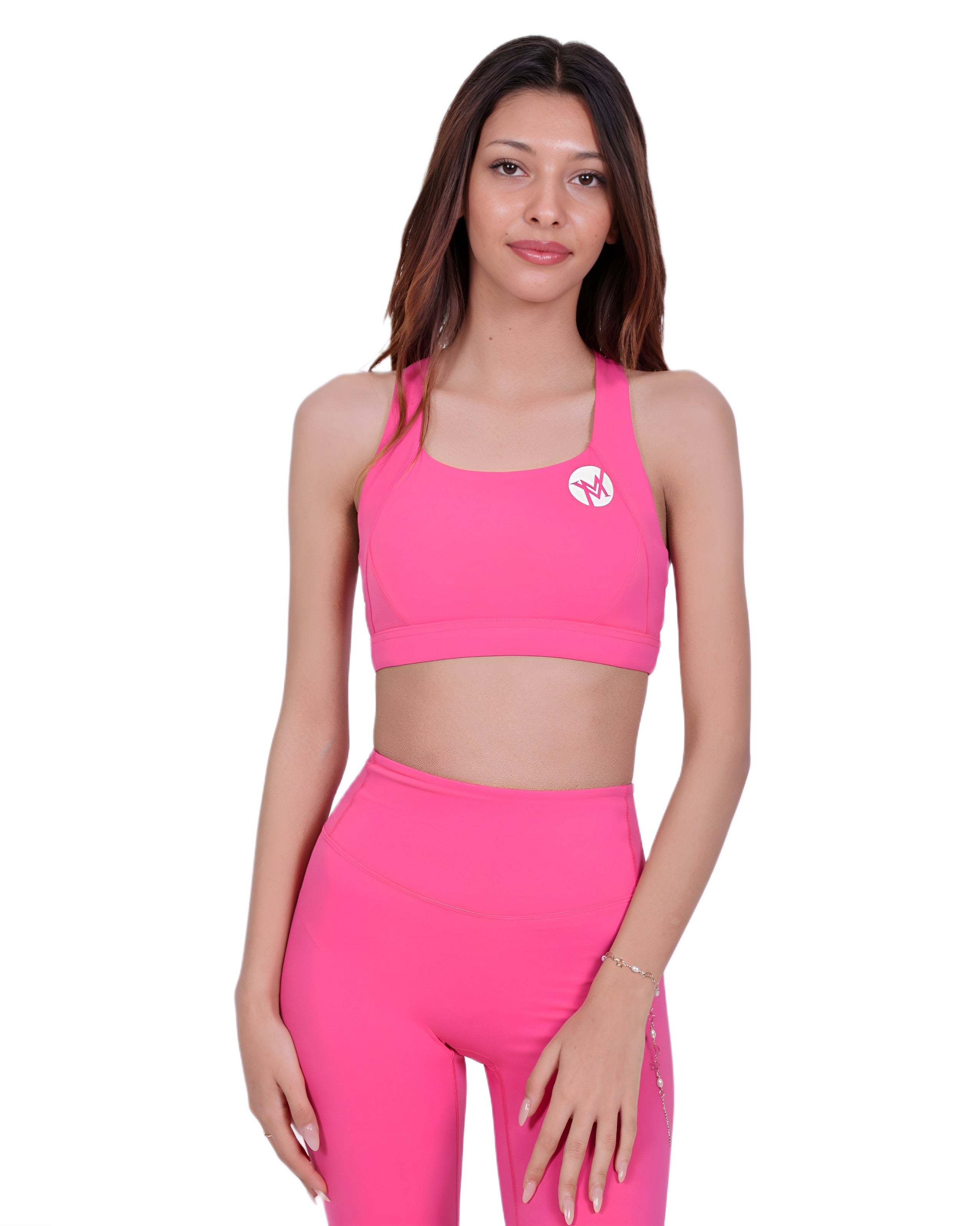 Zip into Motion Activewear Top – Hot Pink | Stylish High-Waist Leggings, Sports Bra & Cropped Zip Jacket for Women
