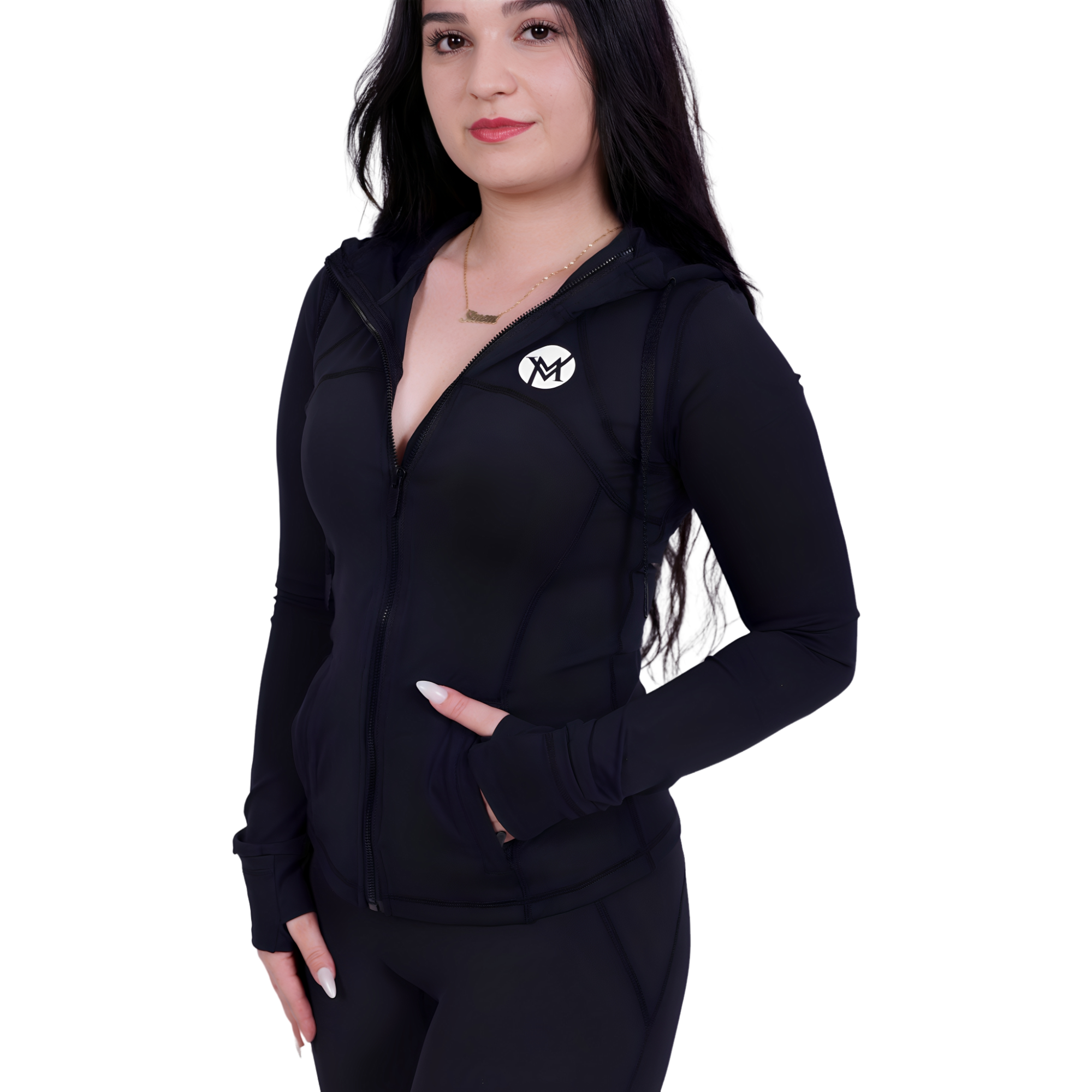 Sharp Fit Black Jacket Activewear – Zip Hoodie | Luxe Athleisure for Gym, Yoga & Everyday Style