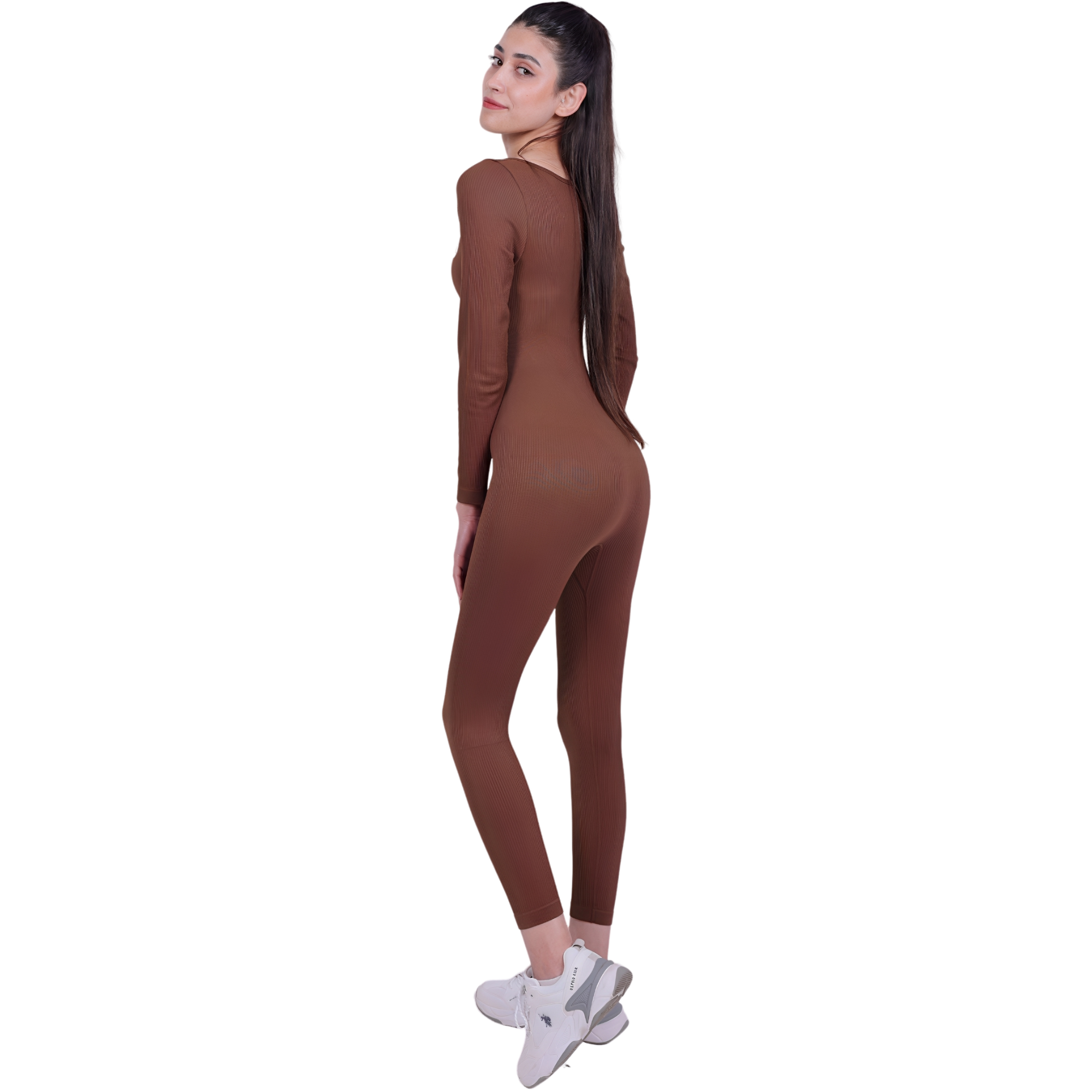 Tone Suite Activewear Top – Cocoa | Ribbed, Sculpting, Breathable Tank for Women | Luxe Athleisure Fit