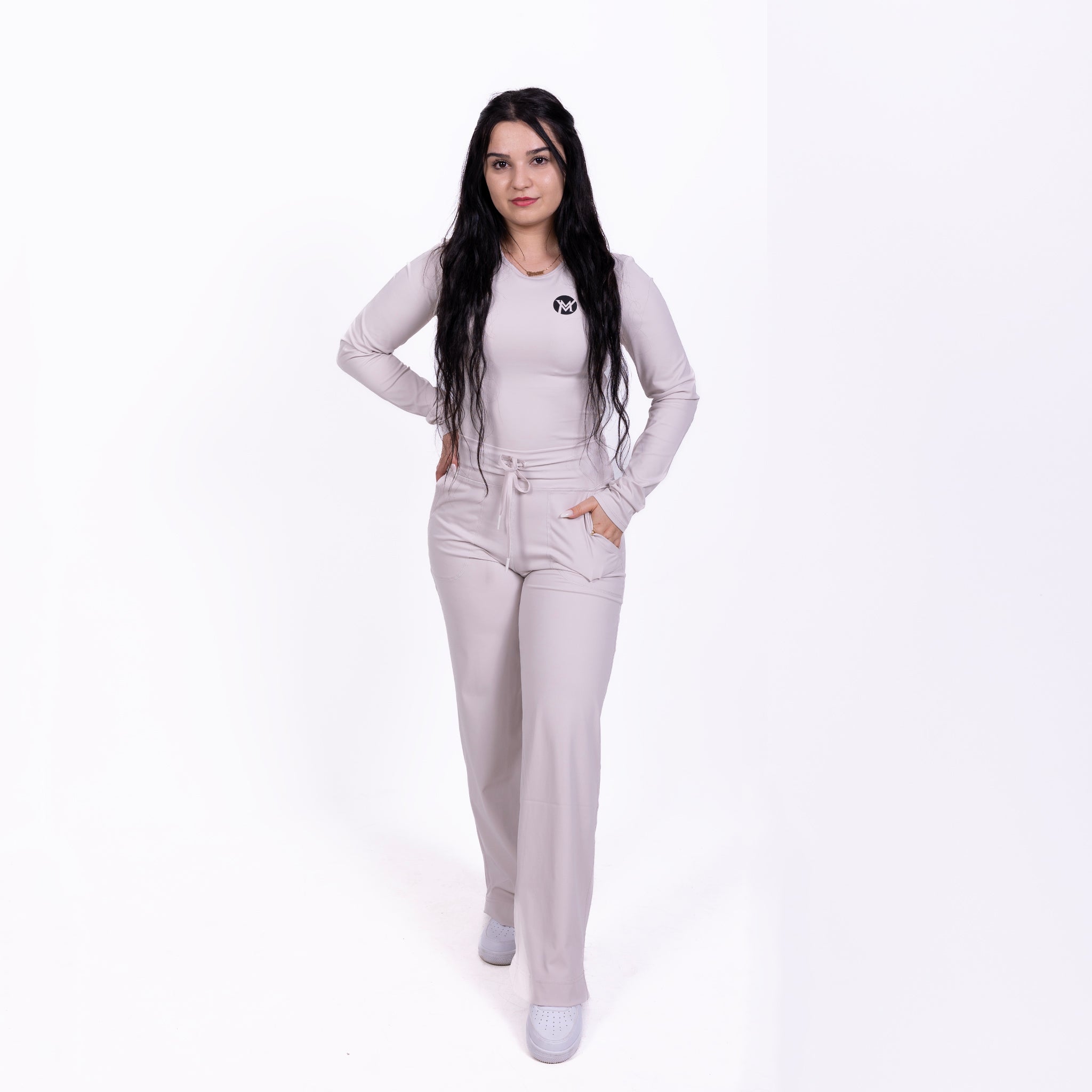 Flow Soul Activewear Top – Beige | Breathable, Sustainable & Luxe Fit for Yoga & Athleisure