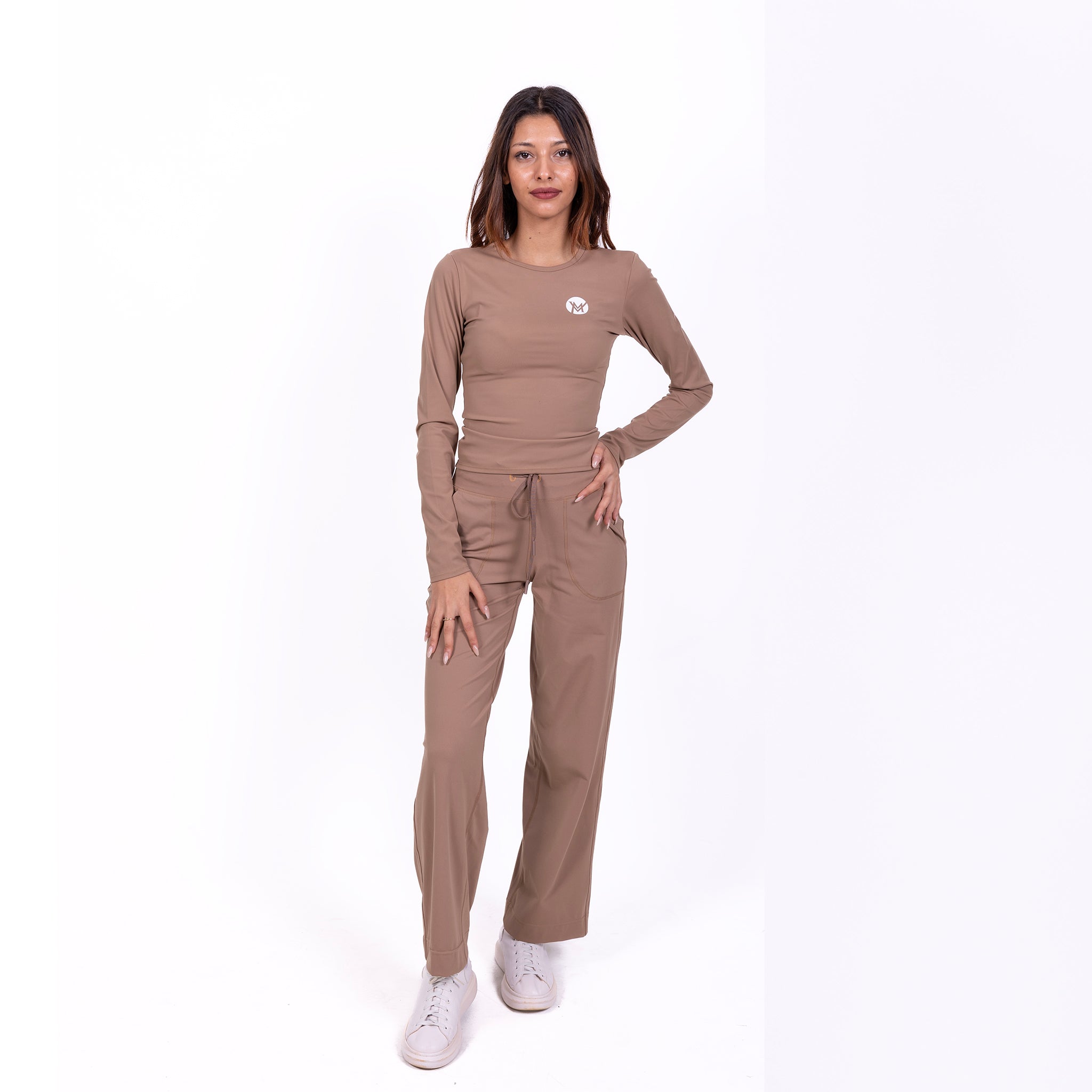 Flow Soul Activewear Top – Brown | Seamless, Sustainable & Sculpting Comfort for Yoga & Fitness