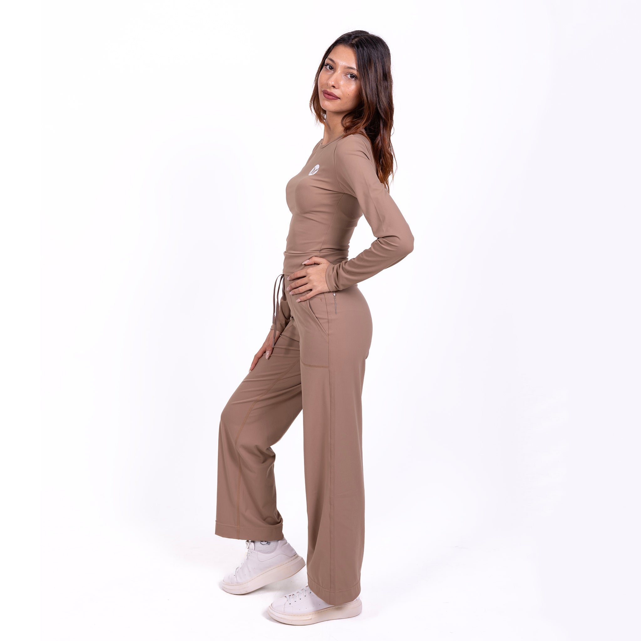 Flow Soul Activewear Top – Brown | Seamless, Sustainable & Sculpting Comfort for Yoga & Fitness