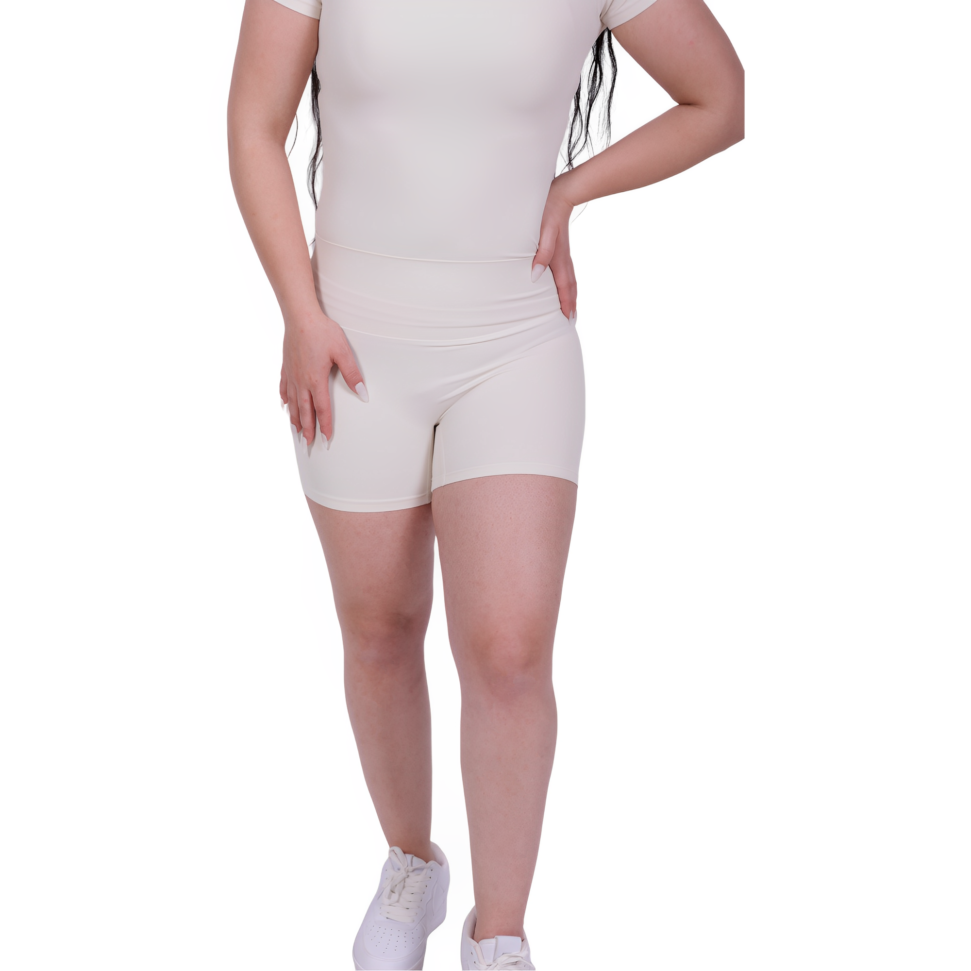 Second Skin Activewear Top – Ivory | Seamless, Sculpting & Breathable for Yoga, Fitness & Everyday Luxury