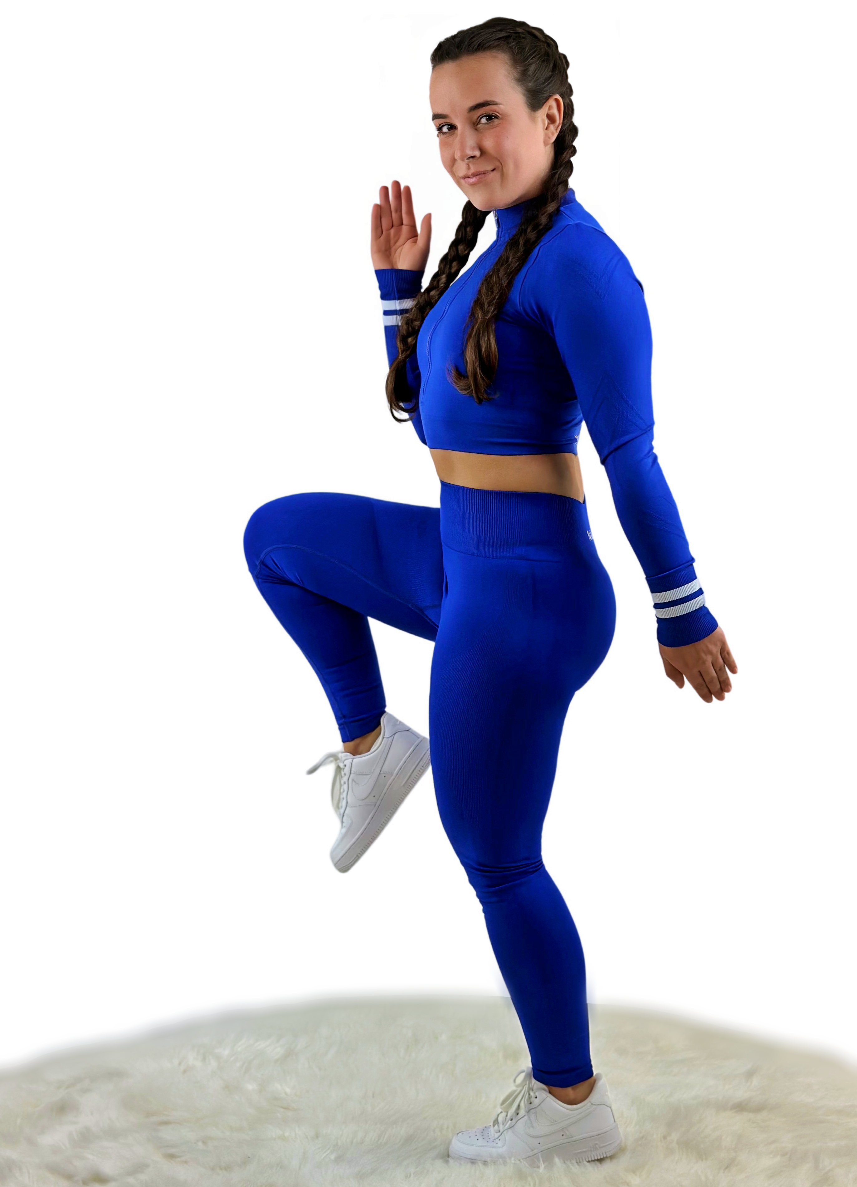 Smash Stripe Seamless Activewear Top – Sapphire Blue | Sculpting for Confidence, Movement & Everyday Power