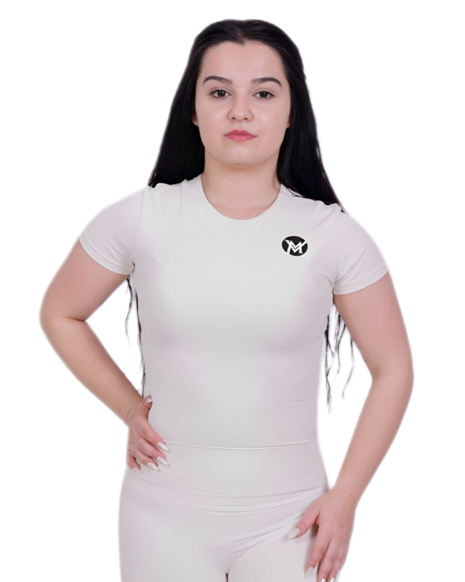 Second Skin Ivory T-Shirt – Soft, Sculpting & Sweat-Wicking Fit for Bold Athleisure & Everyday Movement