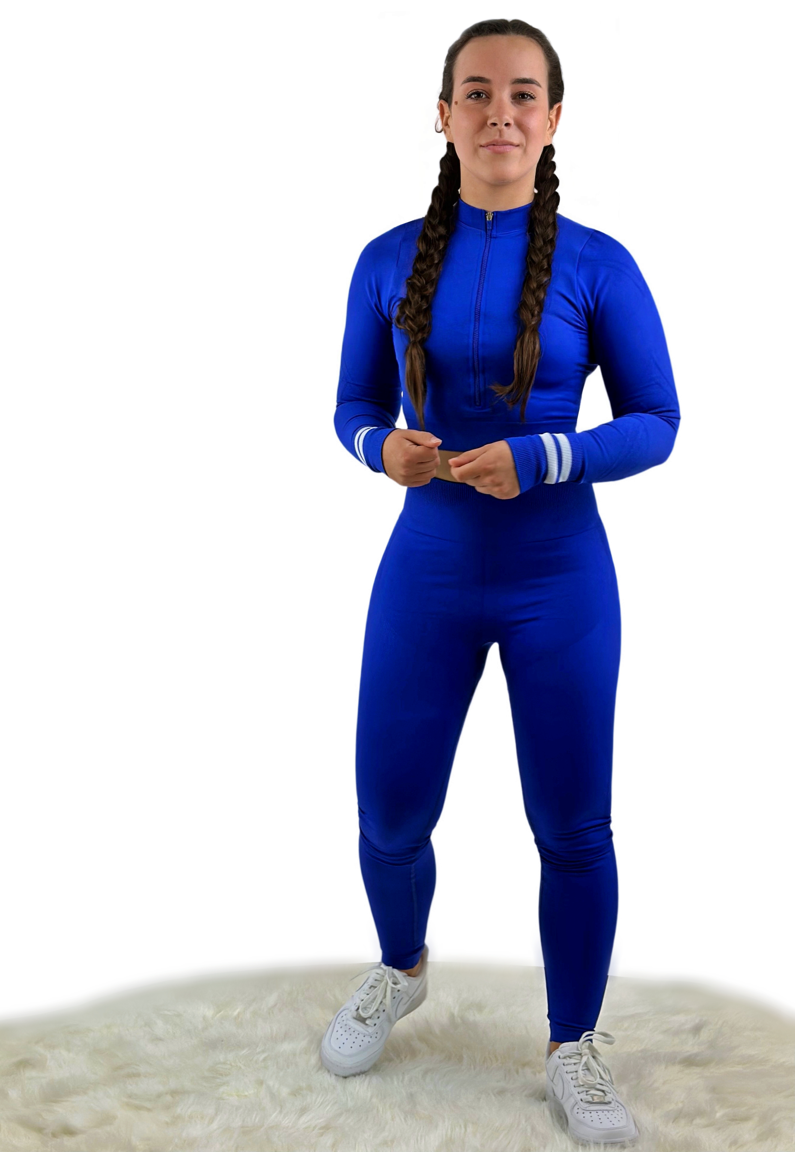Smash Stripe Seamless Activewear Top – Sapphire Blue | Sculpting for Confidence, Movement & Everyday Power