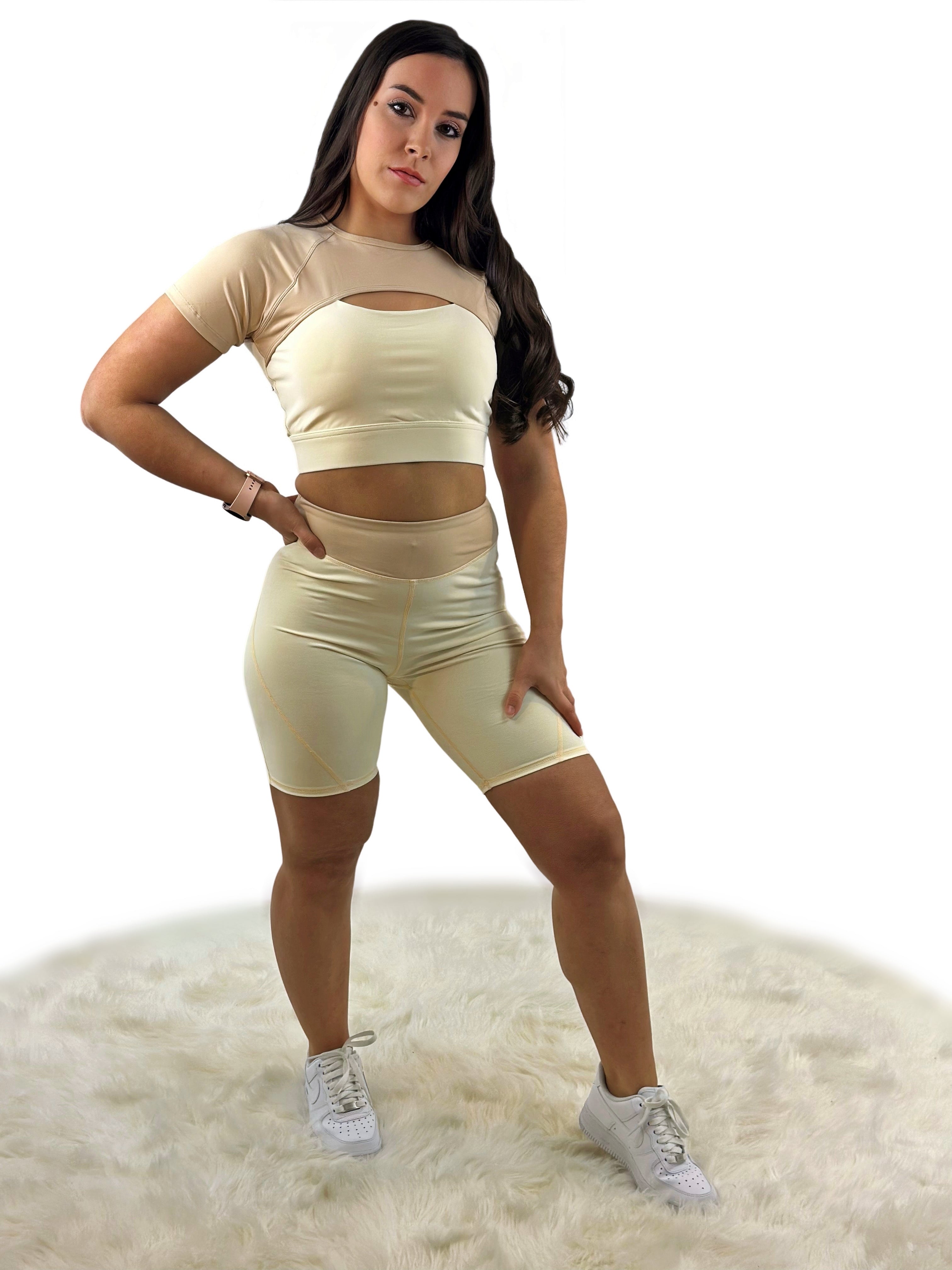 Rara Gear Activewear Top – Khaki | Breathable, Seamless & Supportive for Training, Running & Everyday Athleisure