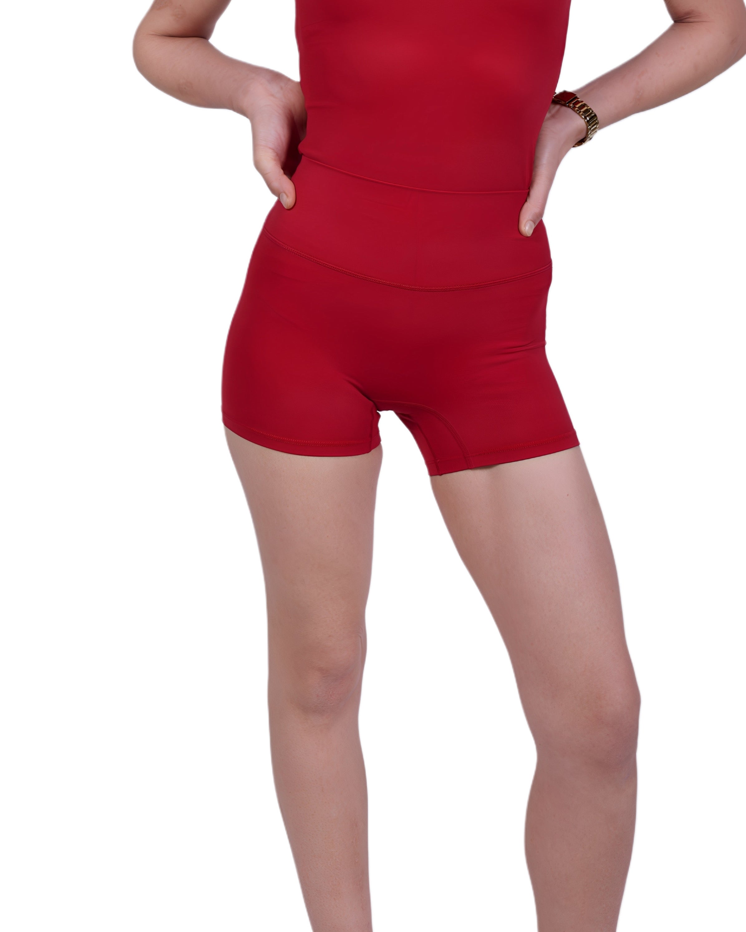 Second Skin Red Short – Soft, Sculpting & Sweat-Wicking Fit for Bold Athleisure & Everyday Movement