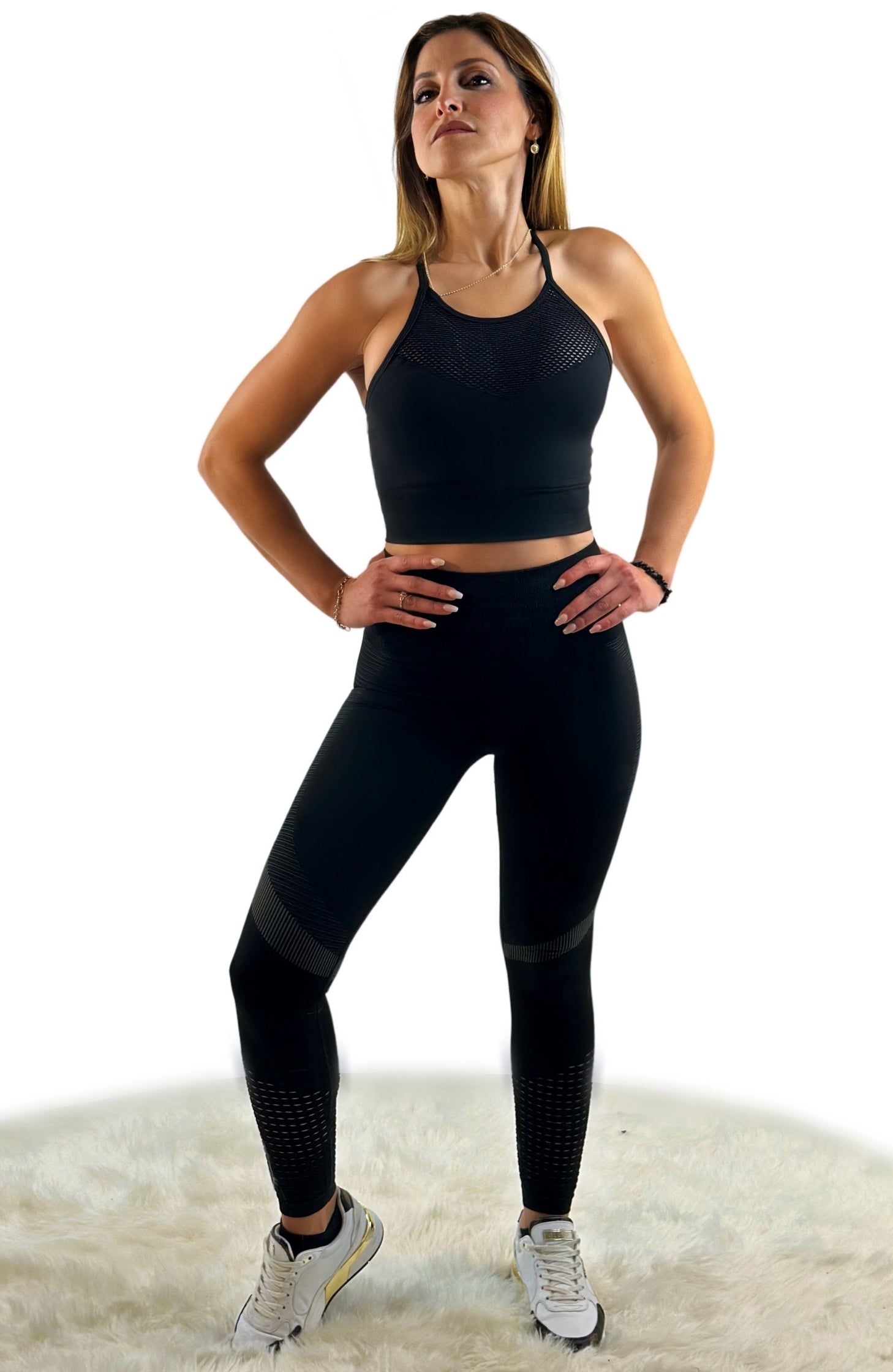 Sym Mesh Legging – Black | Seamless, Breathable Performance Leggings with Mesh Detail for Sculpted Comfort &amp; Modern Style