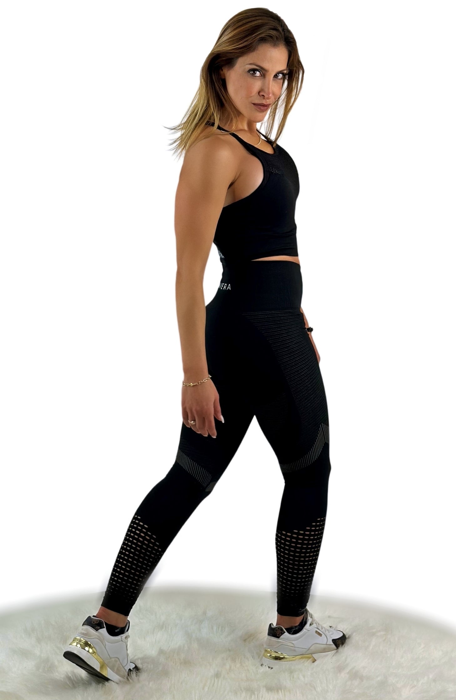 Sym Mesh Legging – Black | Seamless, Breathable Performance Leggings with Mesh Detail for Sculpted Comfort &amp; Modern Style