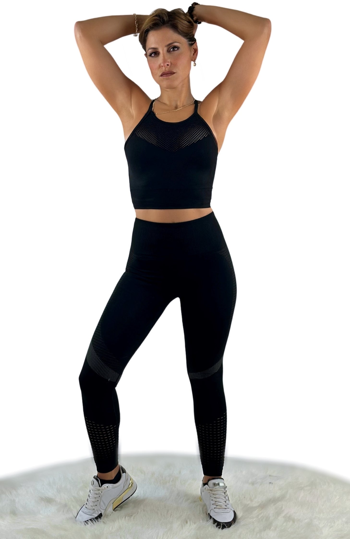 Sym Mesh Legging – Black | Seamless, Breathable Performance Leggings with Mesh Detail for Sculpted Comfort &amp; Modern Style
