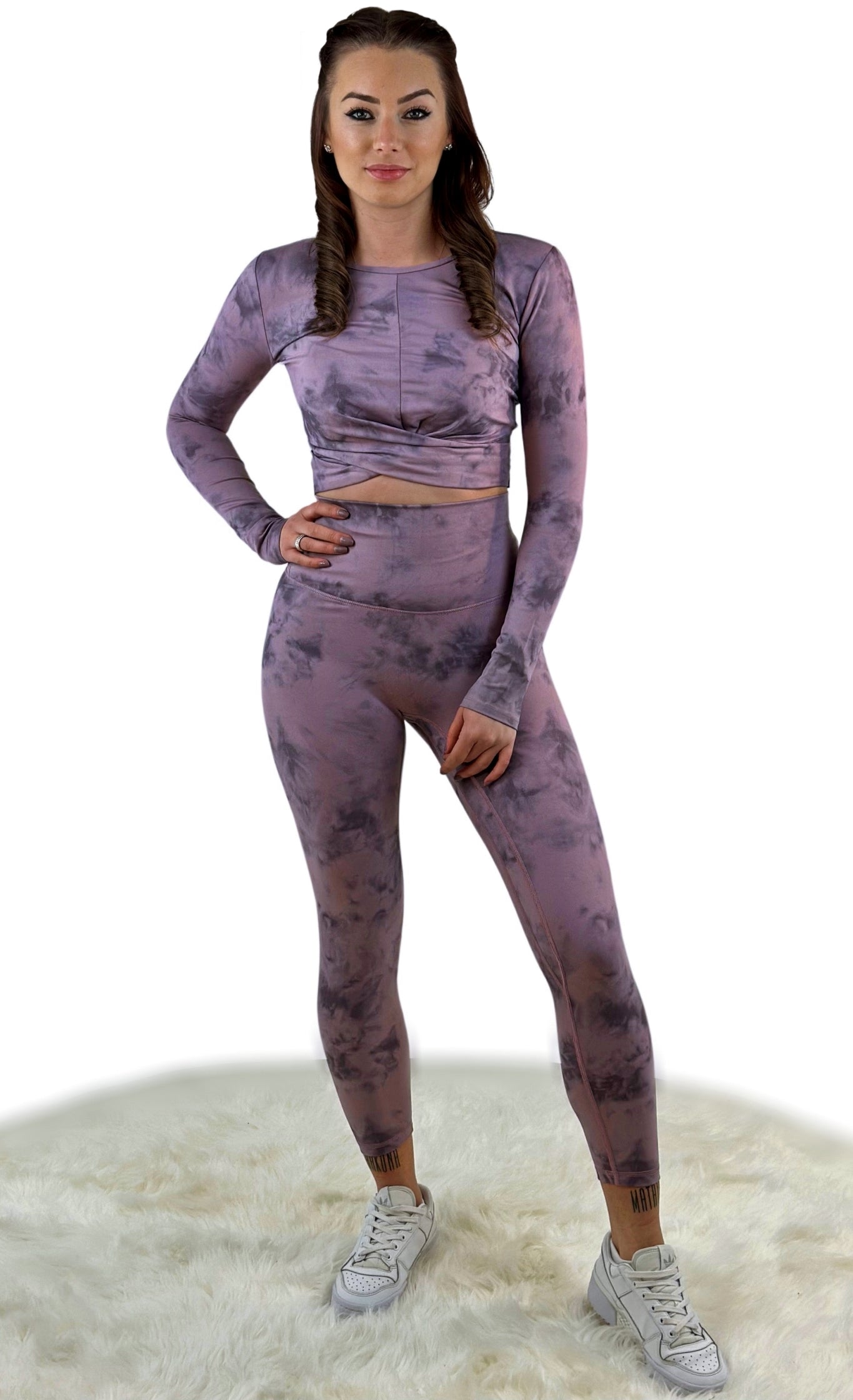 Doris Tie-Dye Legging – Purple | Bold Seamless Leggings for Yoga, Fitness &amp; Everyday Vibes