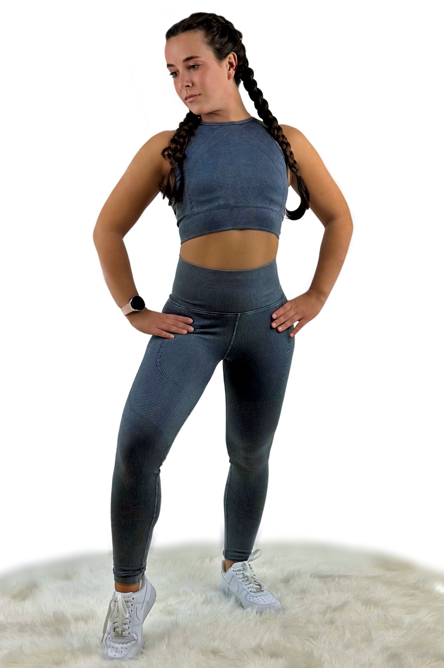 Stealth Activewear Top – Navy | Seamless, Sculpting for Elevated Performance & Everyday Elegance