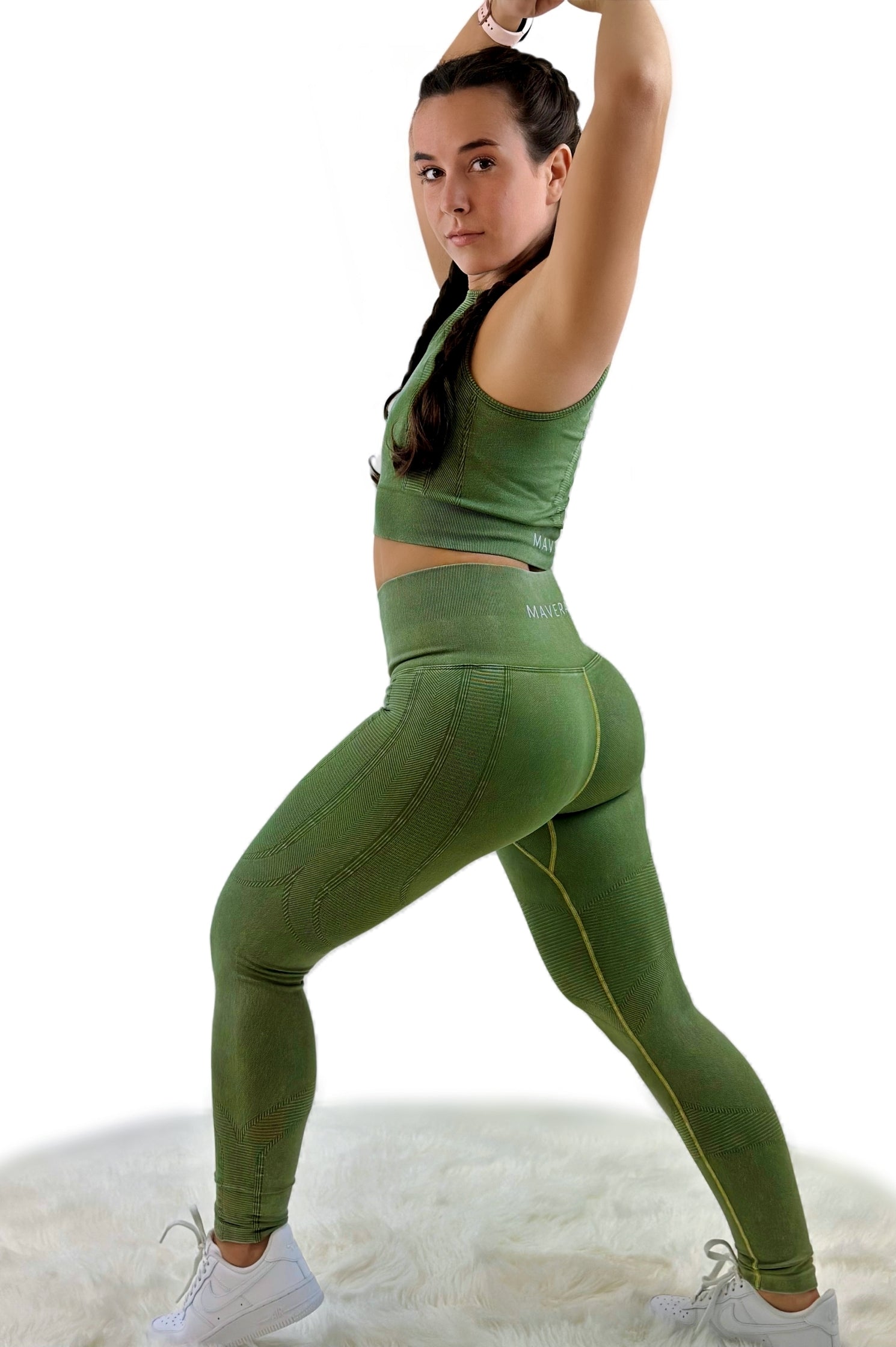 Stealth High Waist Legging – Green | Seamless, Breathable, Quick-Dry Activewear for Yoga &amp; Athleisure