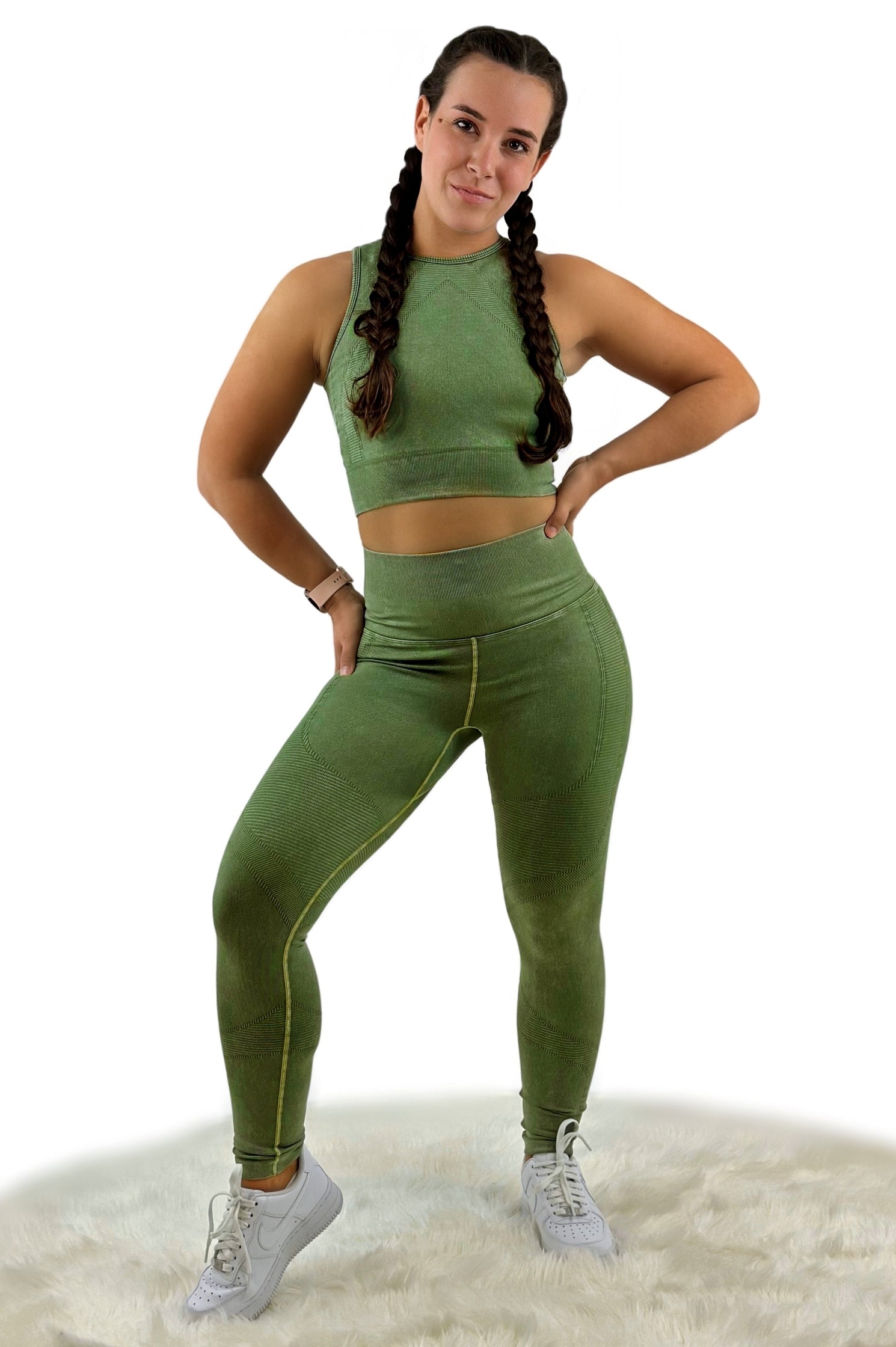 Stealth High Waist Legging – Green | Seamless, Breathable, Quick-Dry Activewear for Yoga &amp; Athleisure