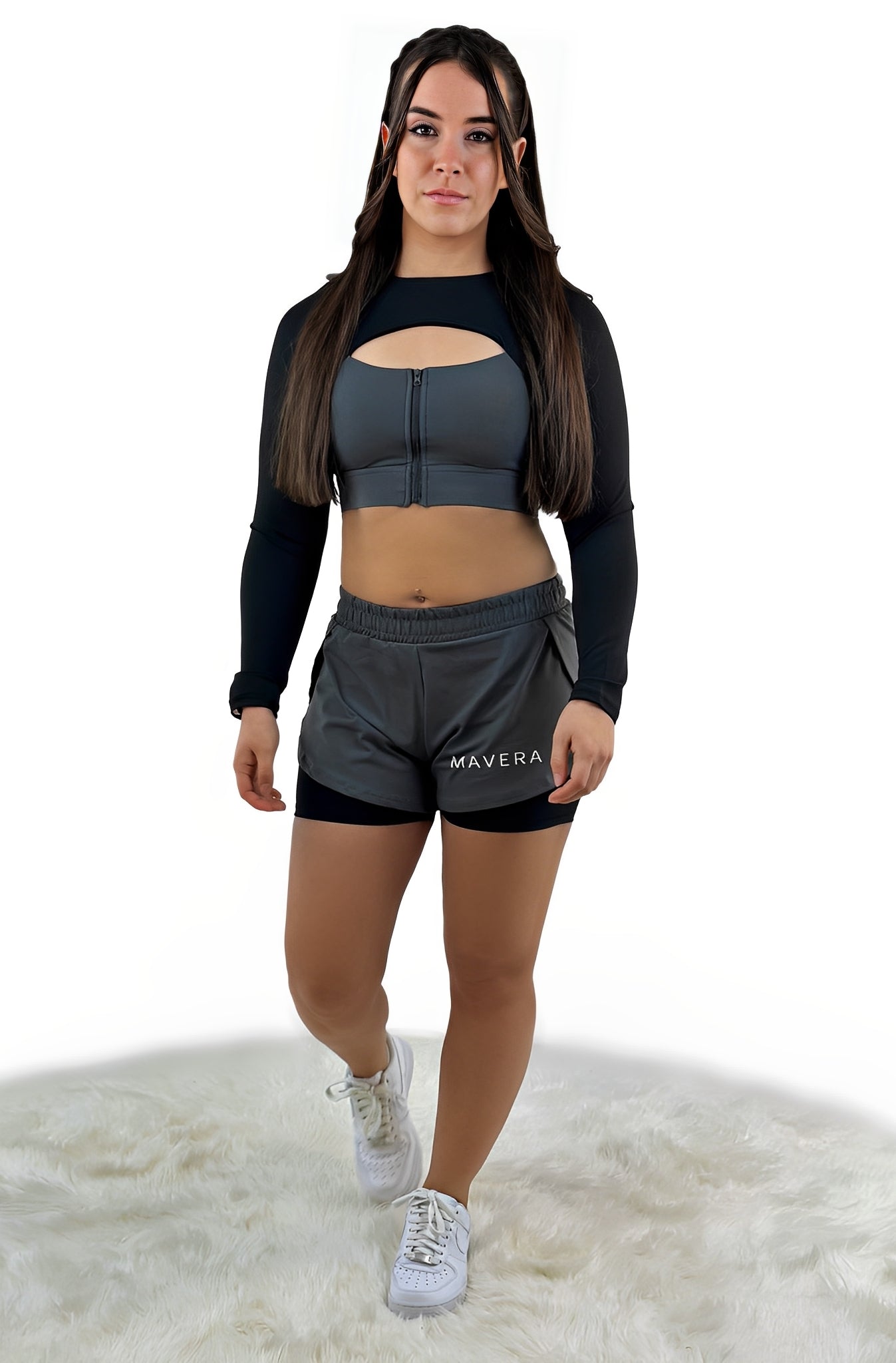 Rara Gear Double Layer Short – Black Gray | Breathable, Lightweight &amp; Supportive Active Shorts for Training, Running &amp; Athleisure
