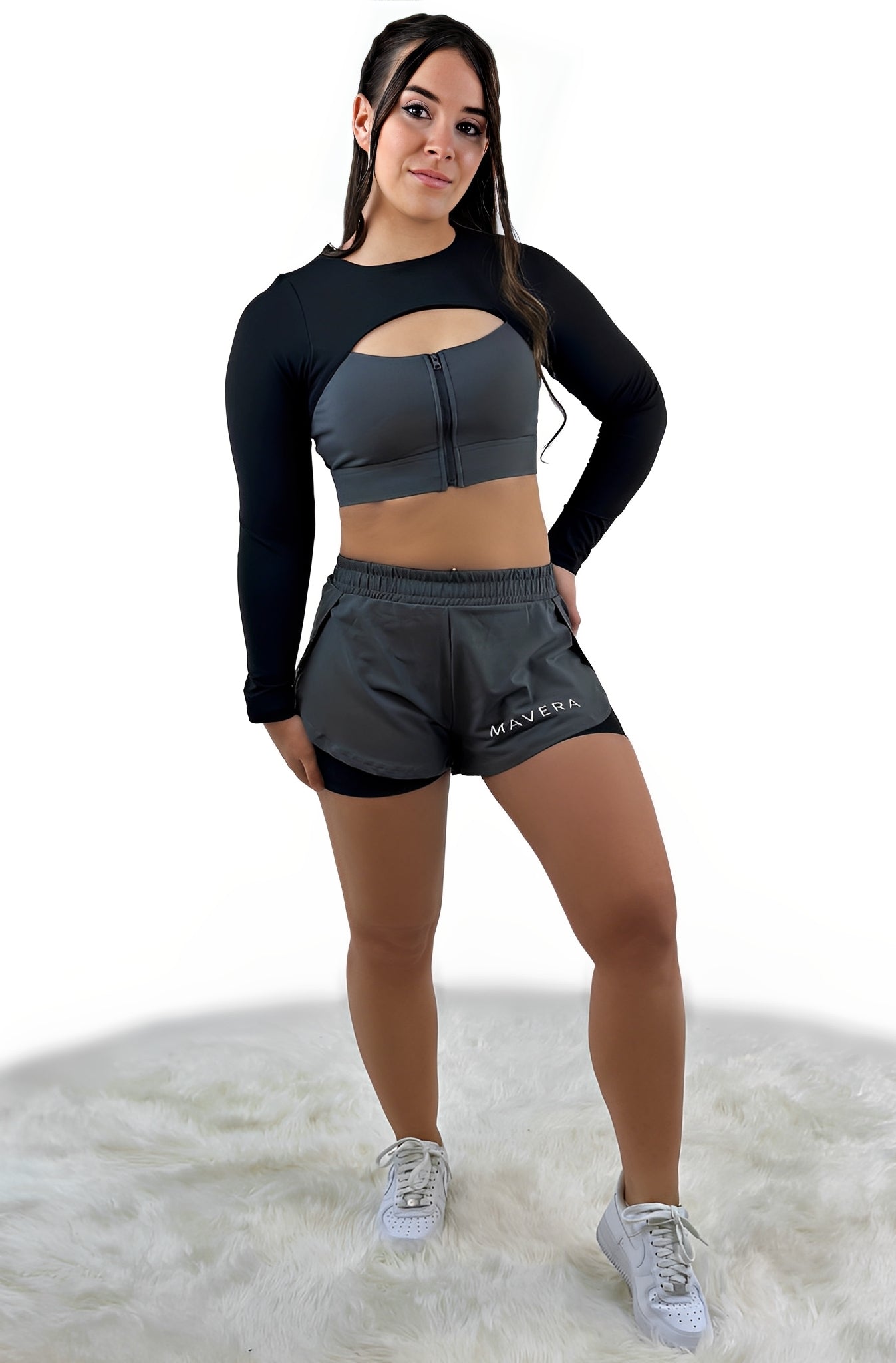 Rara Gear Double Layer Short – Black Gray | Breathable, Lightweight &amp; Supportive Active Shorts for Training, Running &amp; Athleisure