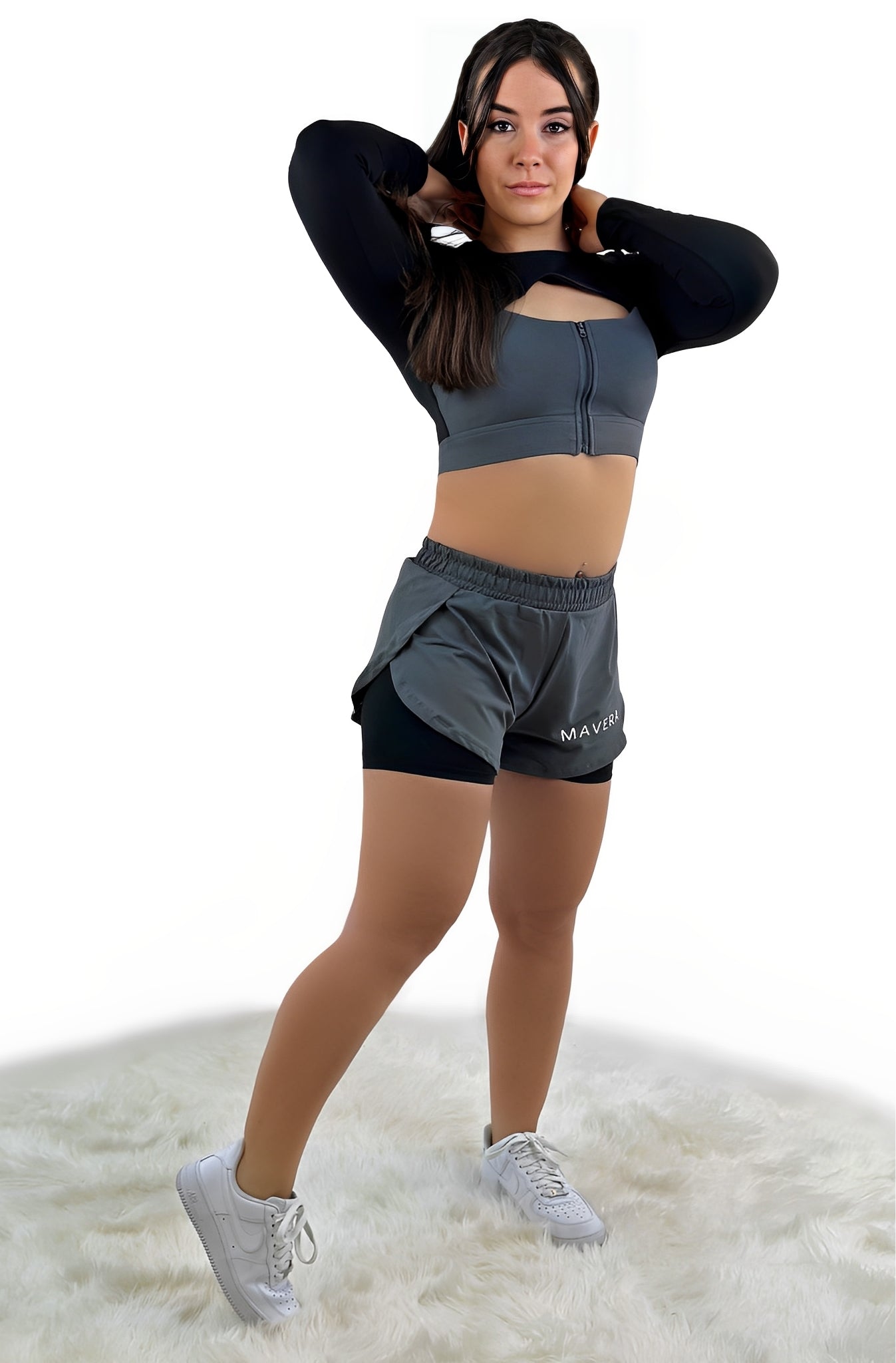 Rara Gear Double Layer Short – Black Gray | Breathable, Lightweight &amp; Supportive Active Shorts for Training, Running &amp; Athleisure