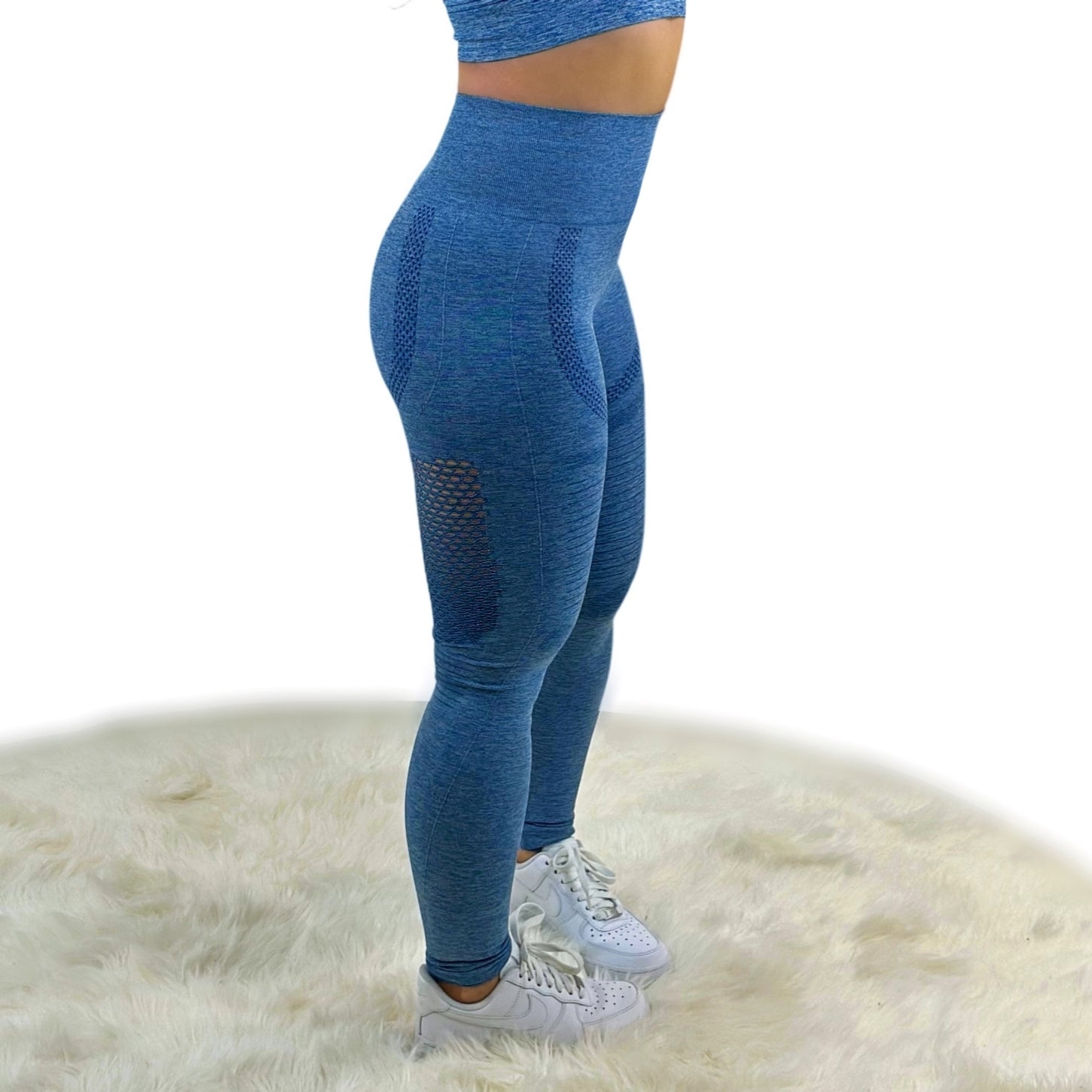 Fanatics Mesh Sport Legging – Dark Blue | Seamless, Sculpting Leggings with Breathable Mesh for High-Performance Movement