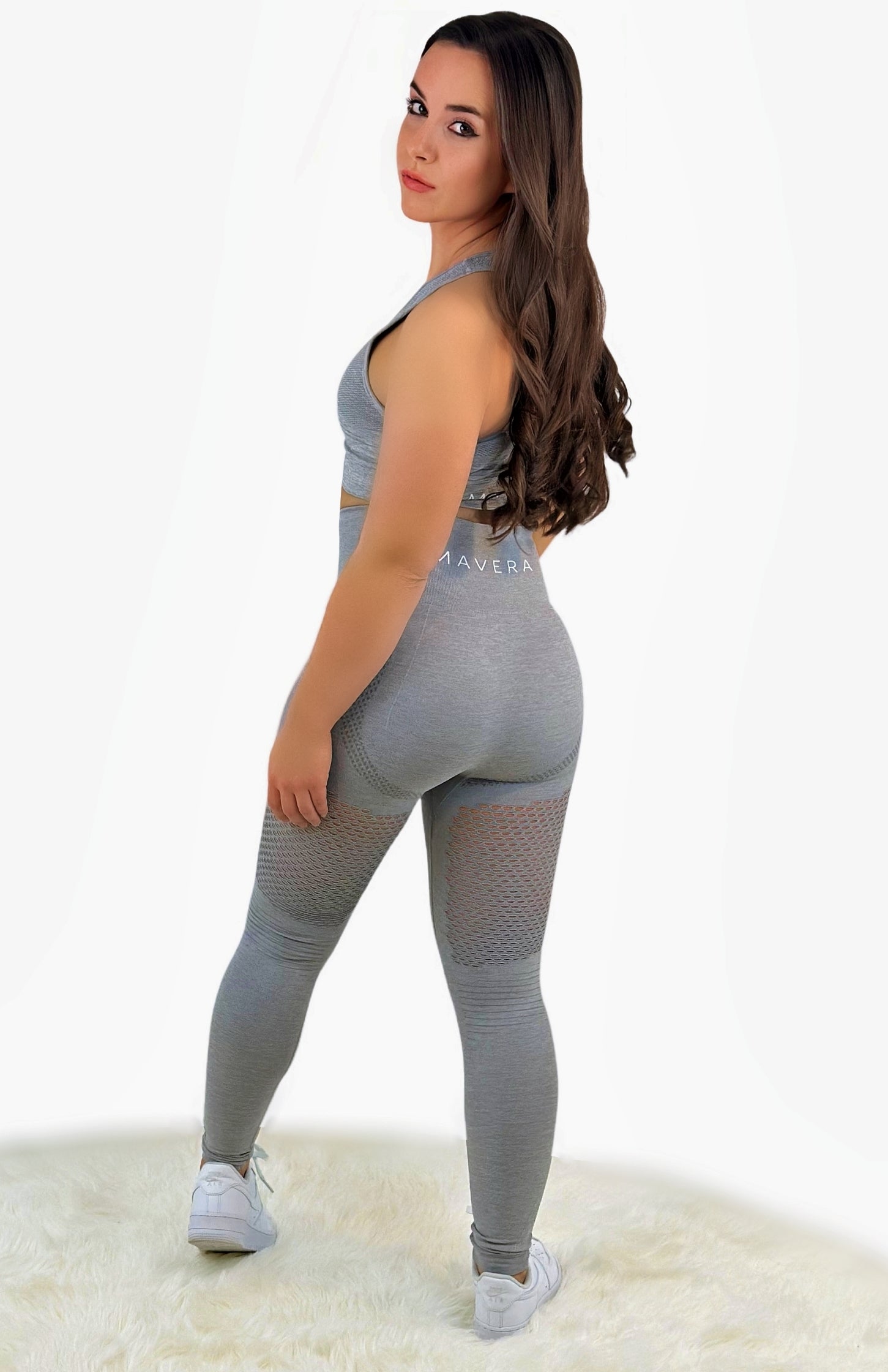 Fanatics Mesh Sport Legging – Light Gray | Seamless, Breathable Mesh Leggings for Fitness, Yoga &amp; Luxe Athleisure