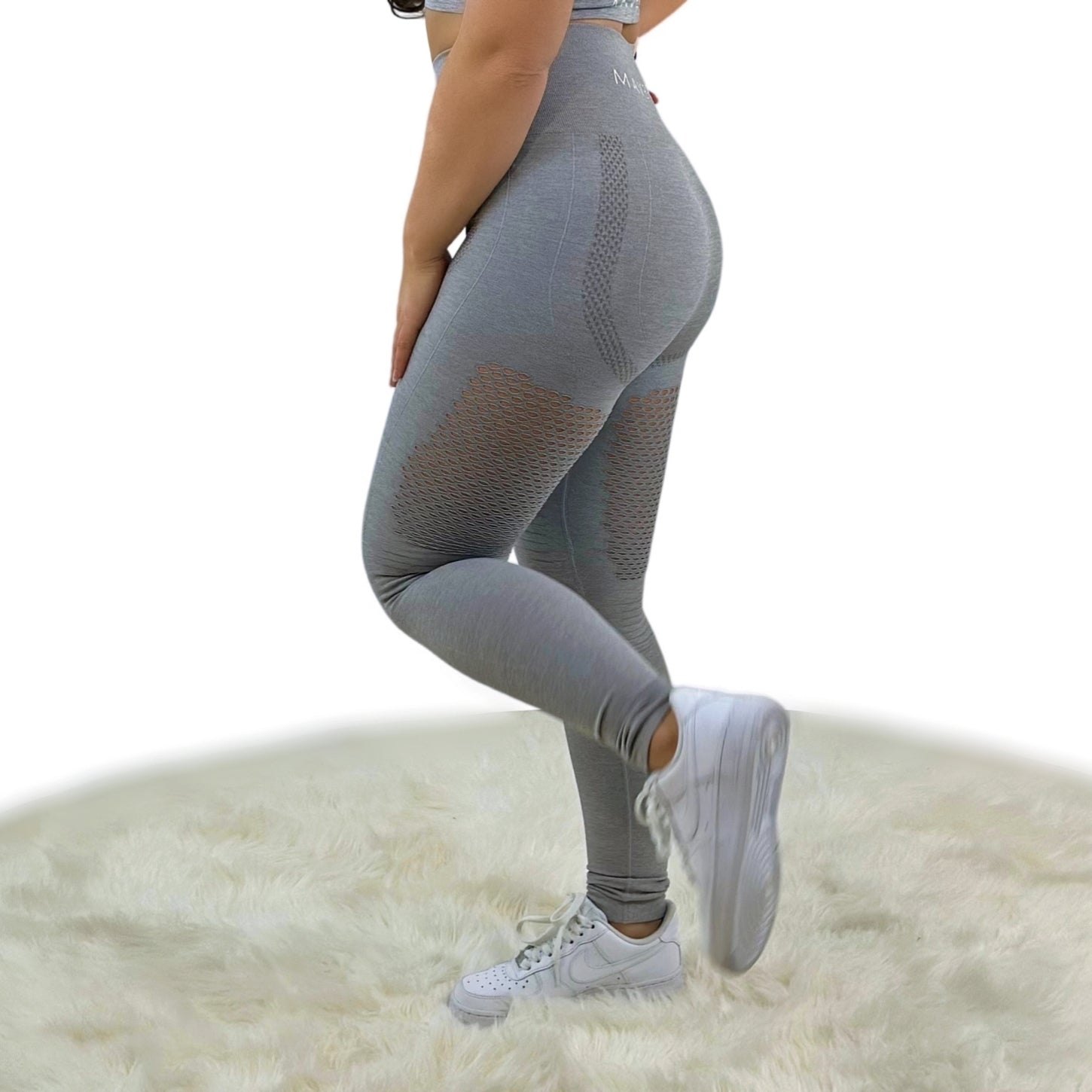 Fanatics Mesh Sport Legging – Light Gray | Seamless, Breathable Mesh Leggings for Fitness, Yoga &amp; Luxe Athleisure