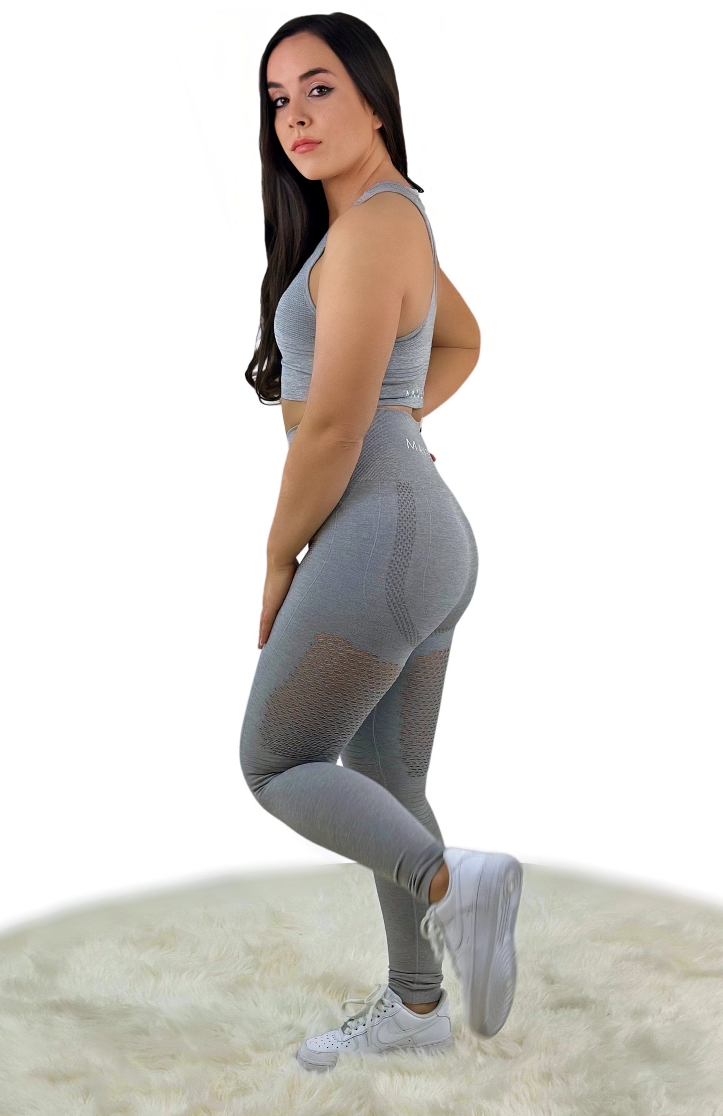 Fanatics Mesh Sport Legging – Light Gray | Seamless, Breathable Mesh Leggings for Fitness, Yoga &amp; Luxe Athleisure