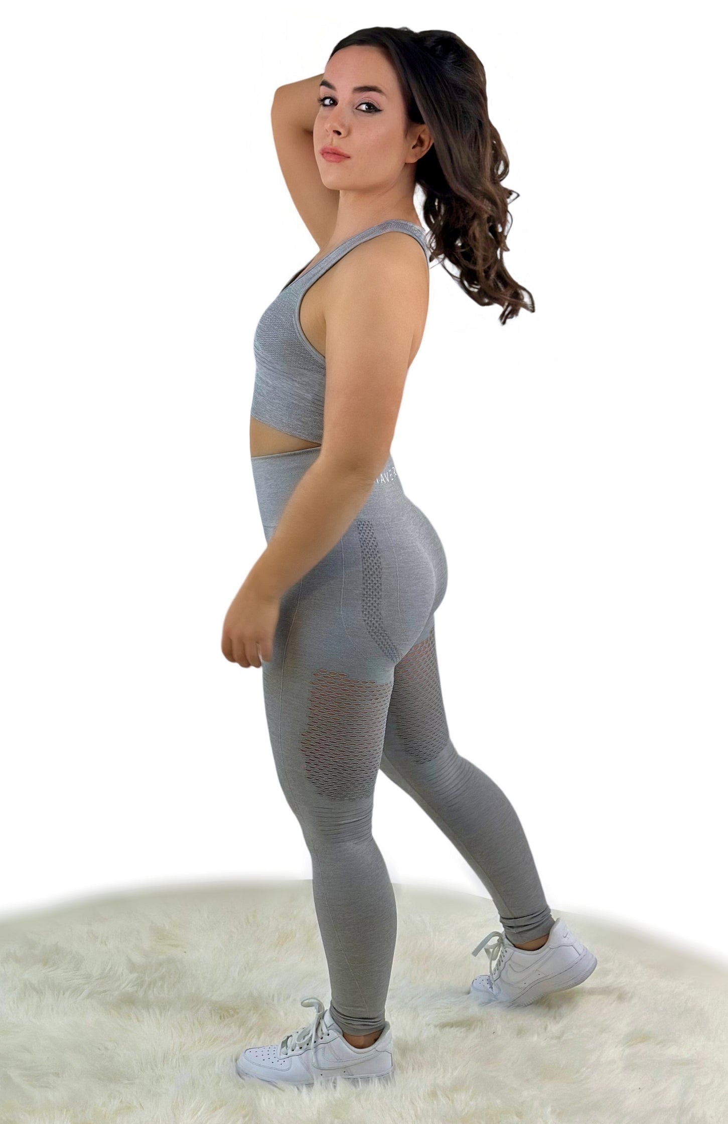 Fanatics Mesh Sport Legging – Light Gray | Seamless, Breathable Mesh Leggings for Fitness, Yoga &amp; Luxe Athleisure