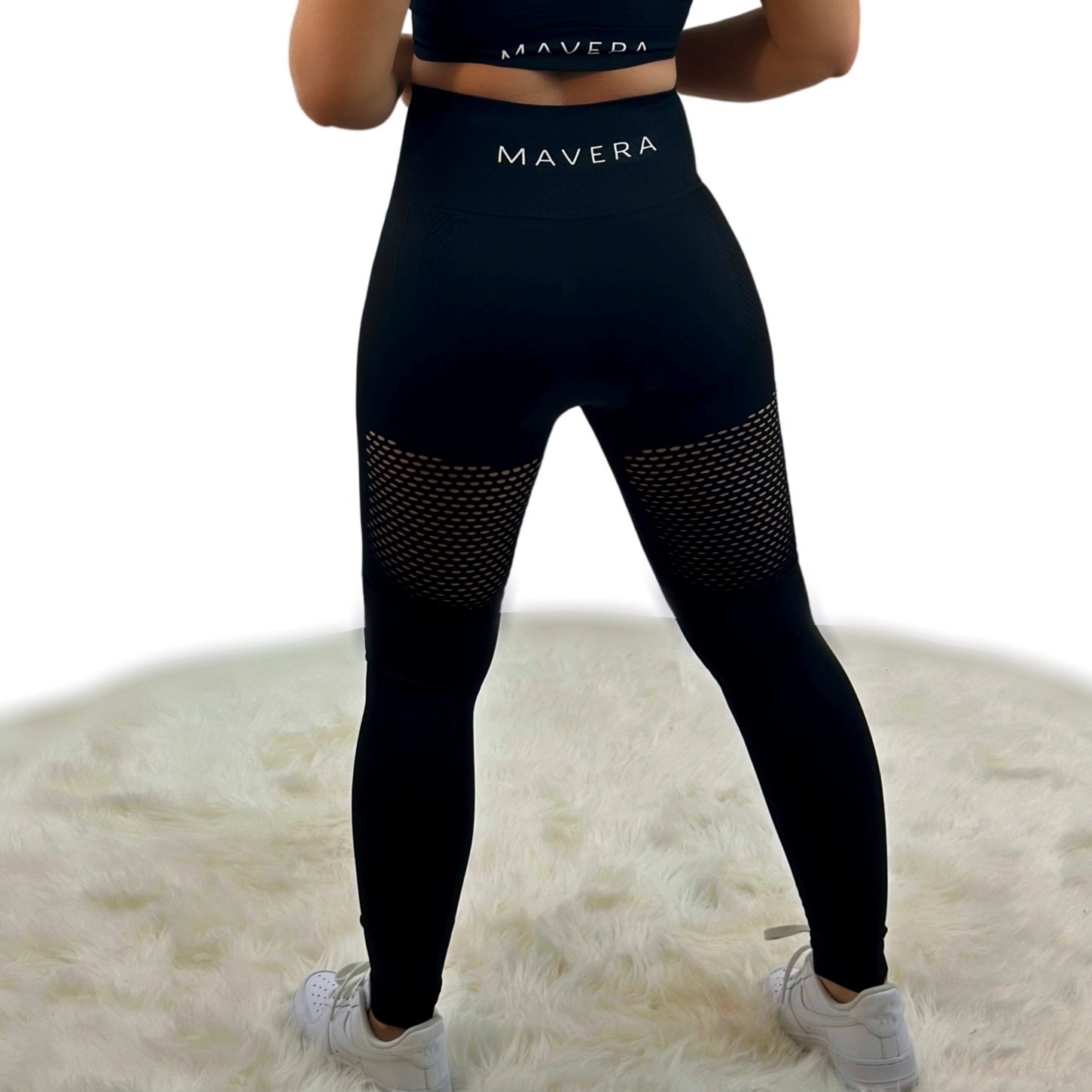 Fanatics Mesh Sport Legging – Classic Black | Seamless, Sculpting Leggings with Breathable Mesh for Bold, High-Performance Style