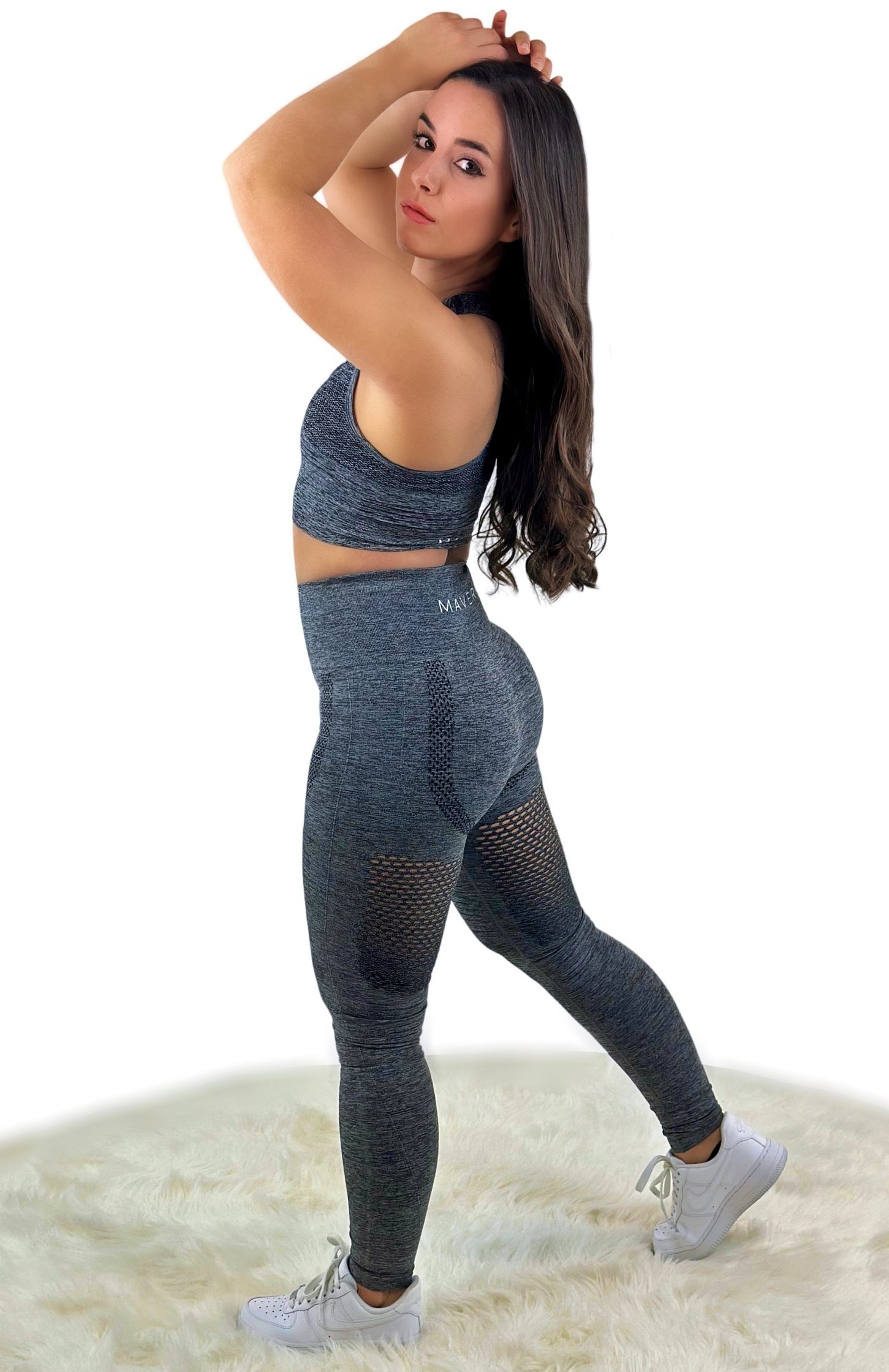Fanatics Mesh Sport Legging – Dark Gray | Sculpting, Breathable Activewear with Mesh Panels for Performance &amp; Style