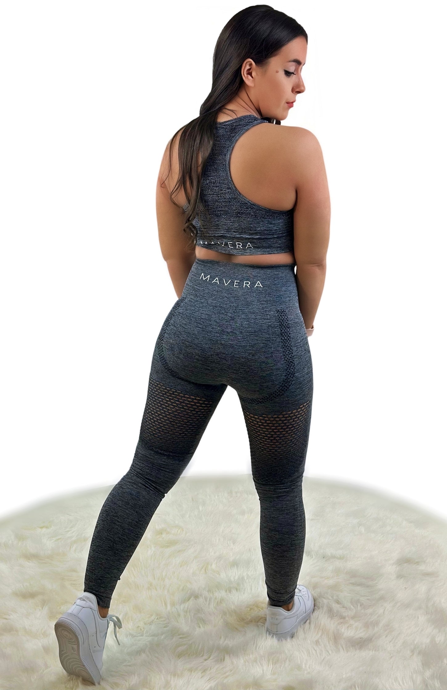 Fanatics Mesh Sport Legging – Dark Gray | Sculpting, Breathable Activewear with Mesh Panels for Performance &amp; Style