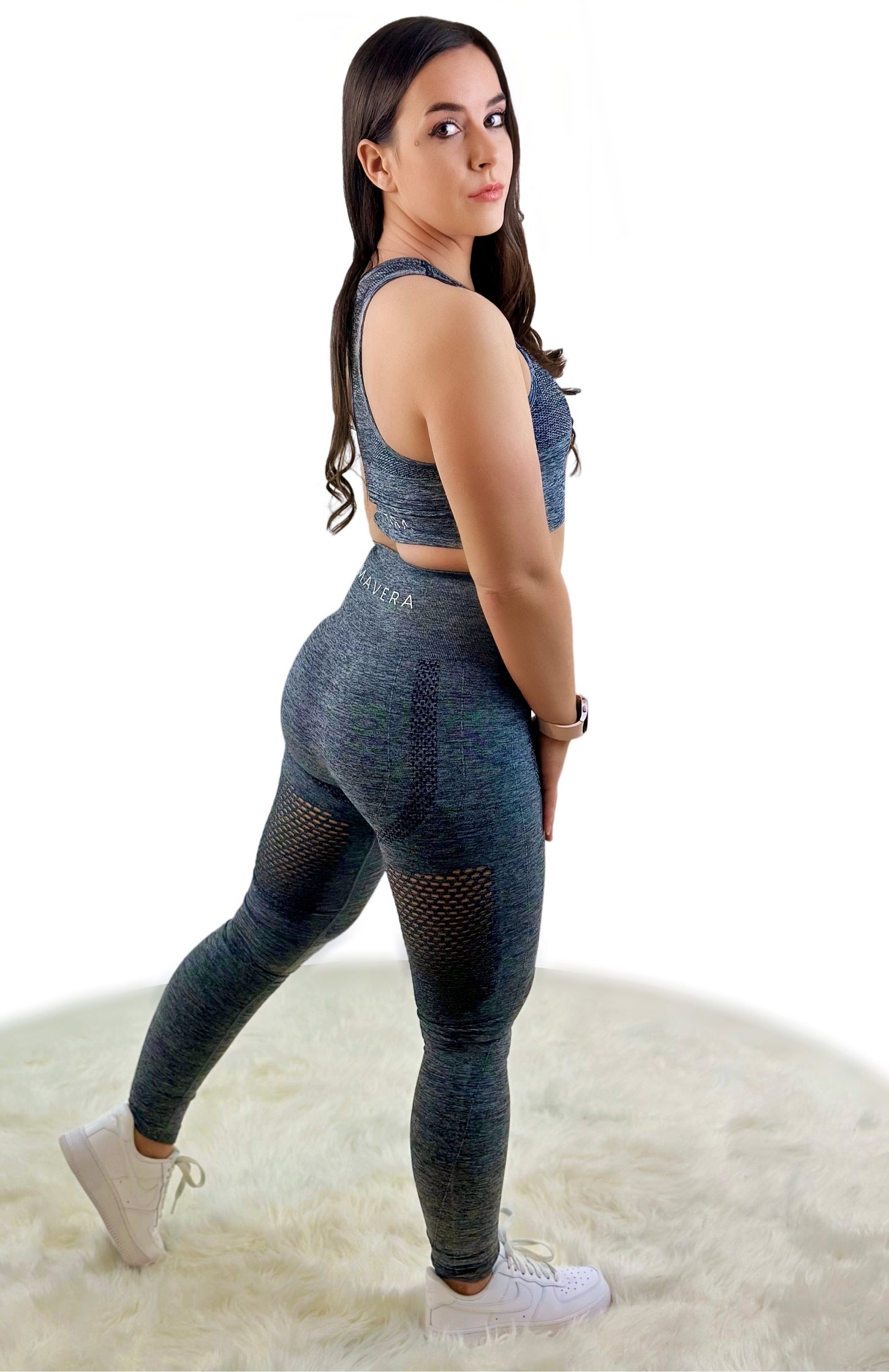 Fanatics Mesh Sport Legging – Dark Gray | Sculpting, Breathable Activewear with Mesh Panels for Performance &amp; Style