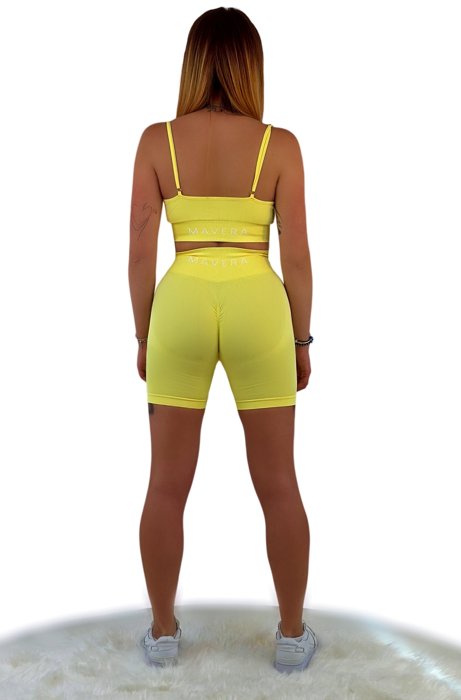 Fairy Dust Hip Lift Shorts – Sunshine Yellow | Seamless, Sculpting, Eco-Friendly Activewear for Confident Movement