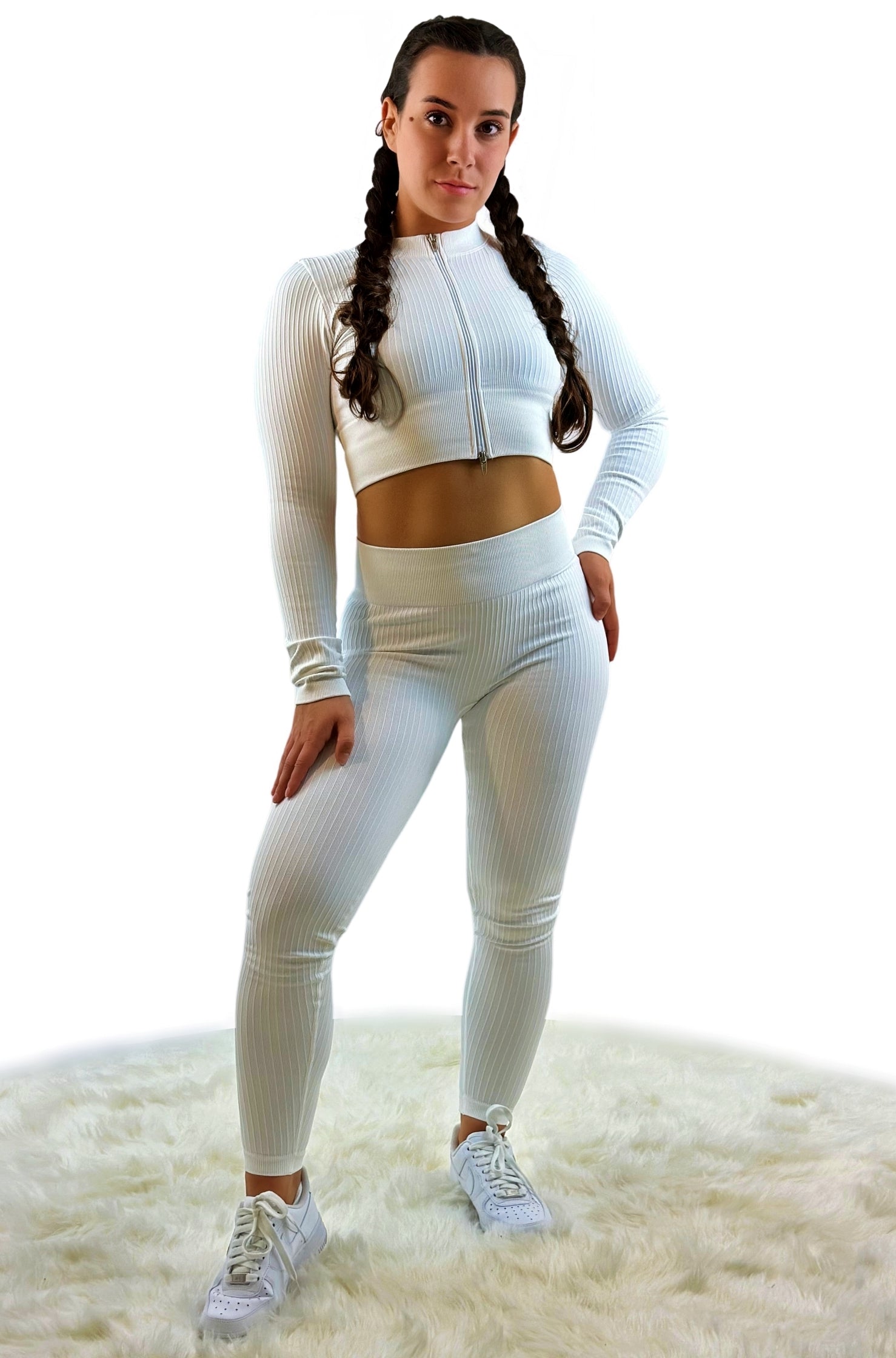 Tribute Activewear Top – White | Seamless, Sculpting for Yoga, Fitness & Athleisure