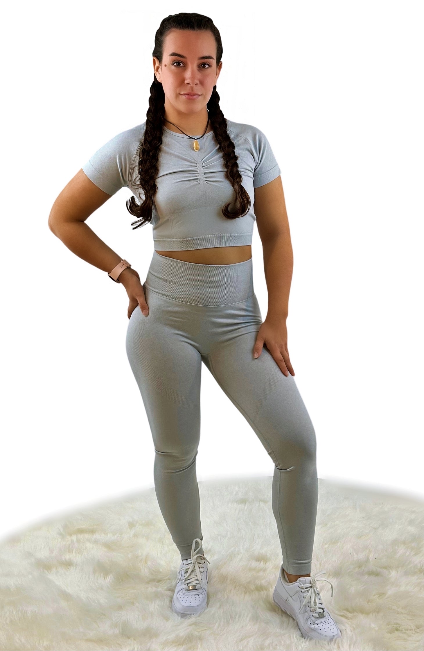 Borealis Skinny Slim Legging – Light Grey | Breathable, Lightweight & Four-Way Stretch Activewear for Yoga & Fitness
