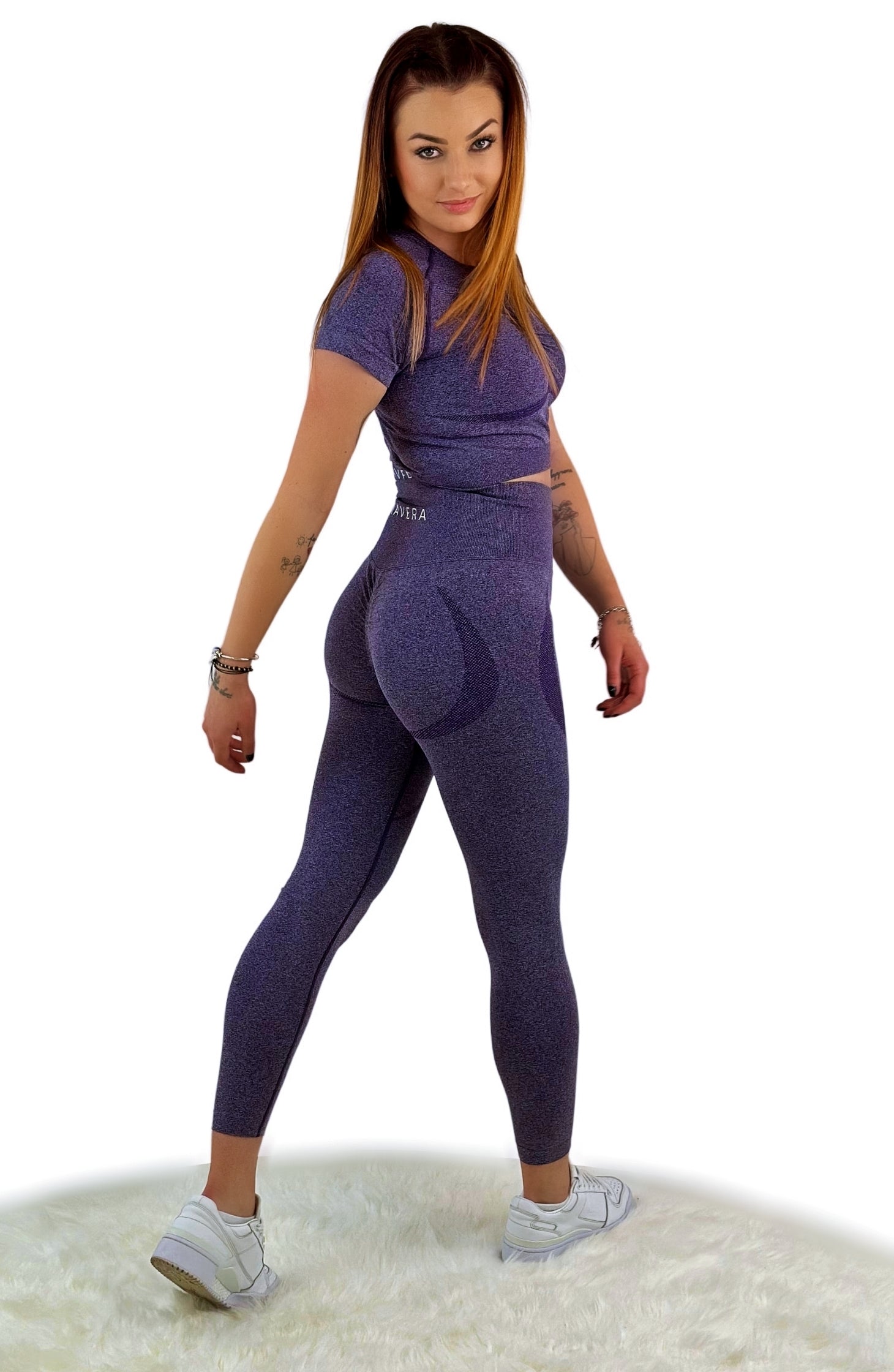 Borealis Skinny Slim Legging – Purple Power | Luxe 4-Way Stretch Athleisure for Yoga & Fitness