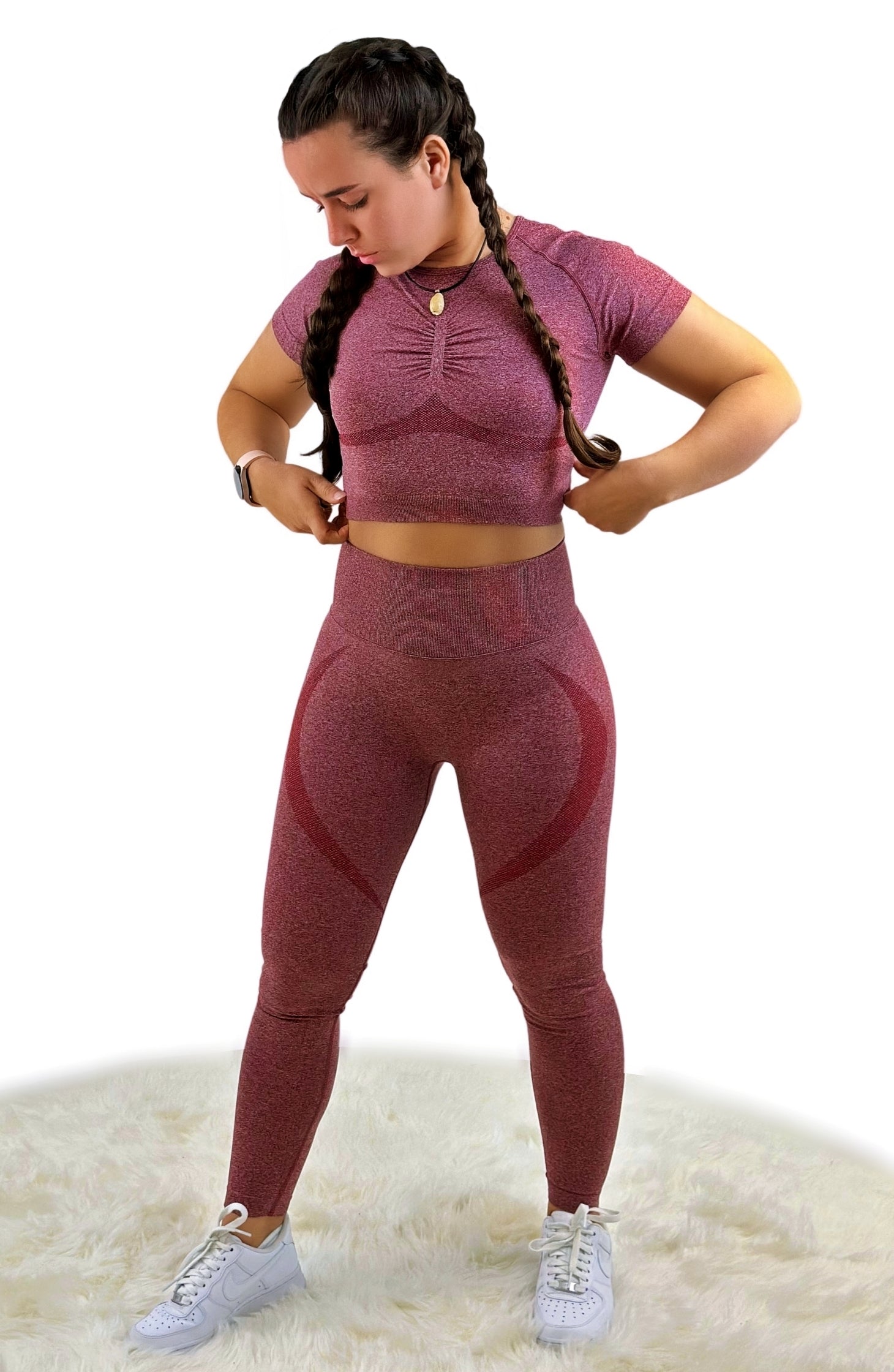 Borealis Wine Red Skinny Slim Legging – Breathable, Sculpting Fit for Yoga & Athleisure
