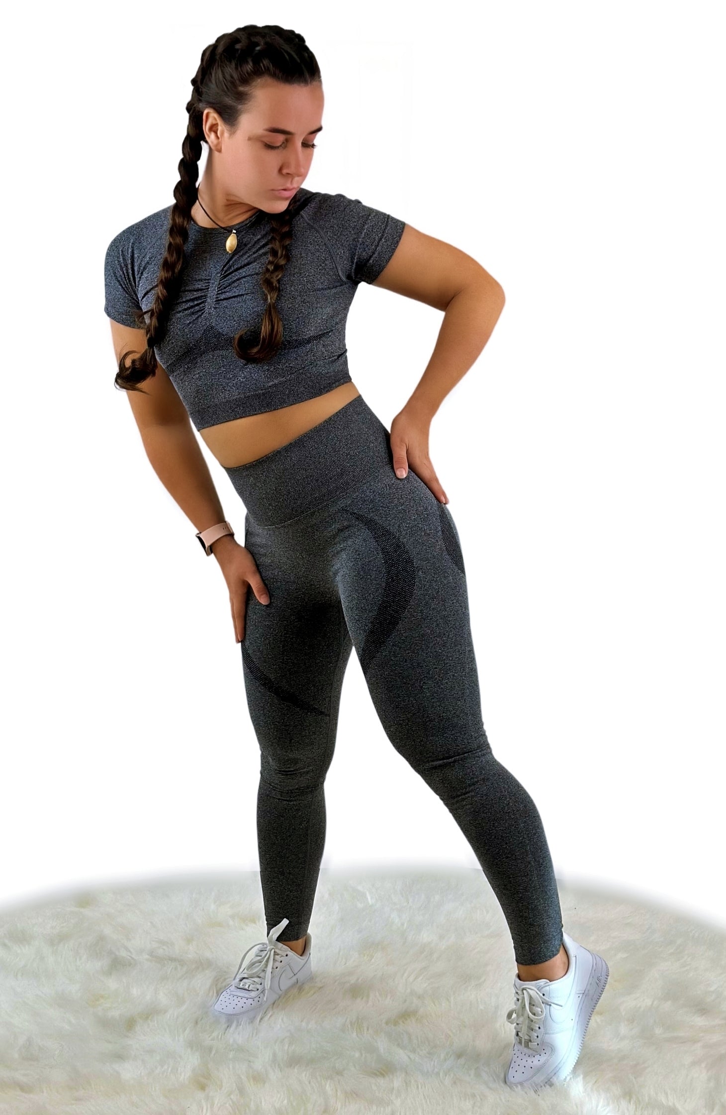Borealis Skinny Slim Legging – Dark Gray | Breathable, Antibacterial, 4-Way Stretch Athleisure for Yoga & Fitness